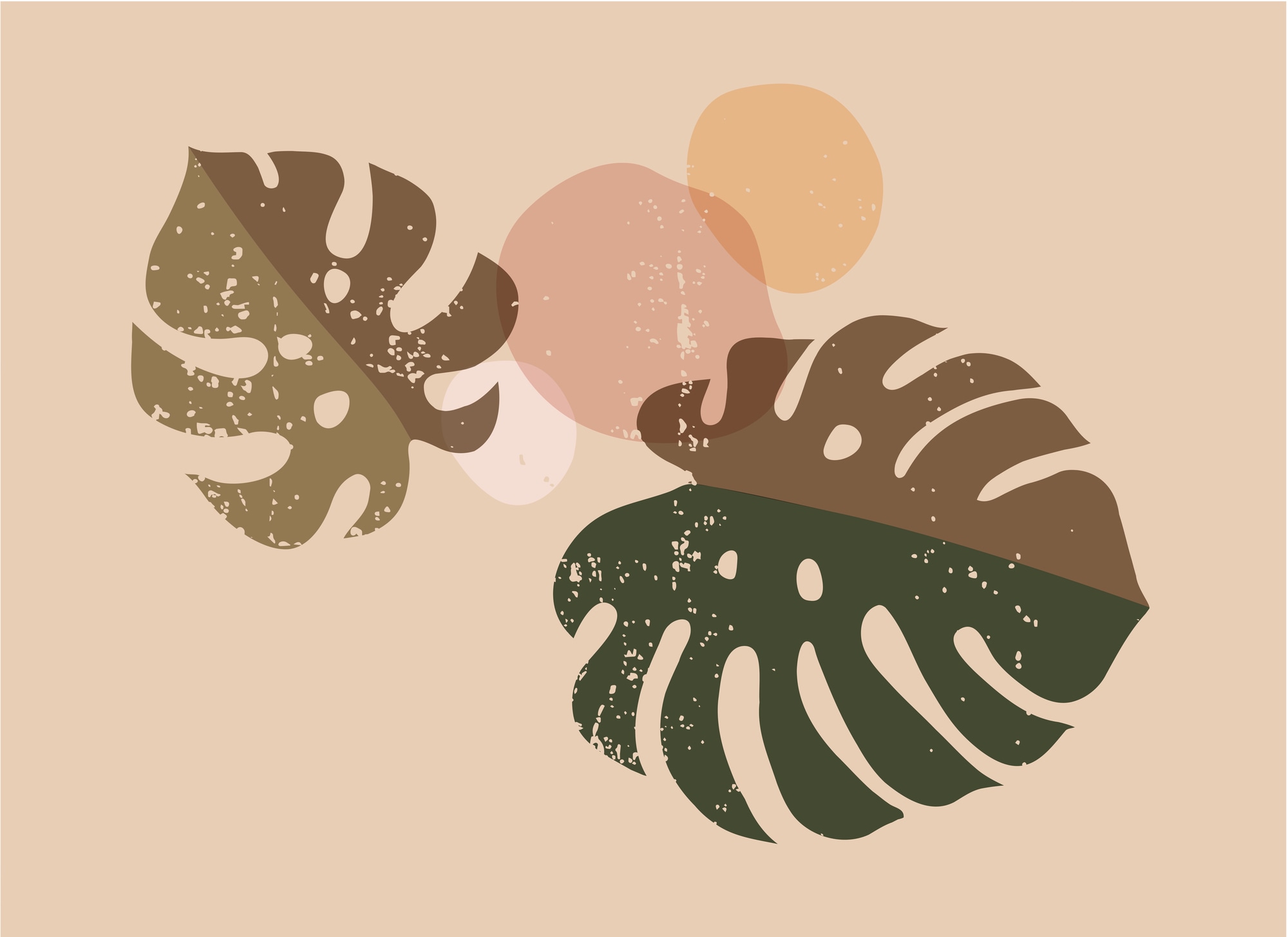 A.S. Création Vliestapete »Fototapete Monstera Blätter Beige Braun« matt strukturiert