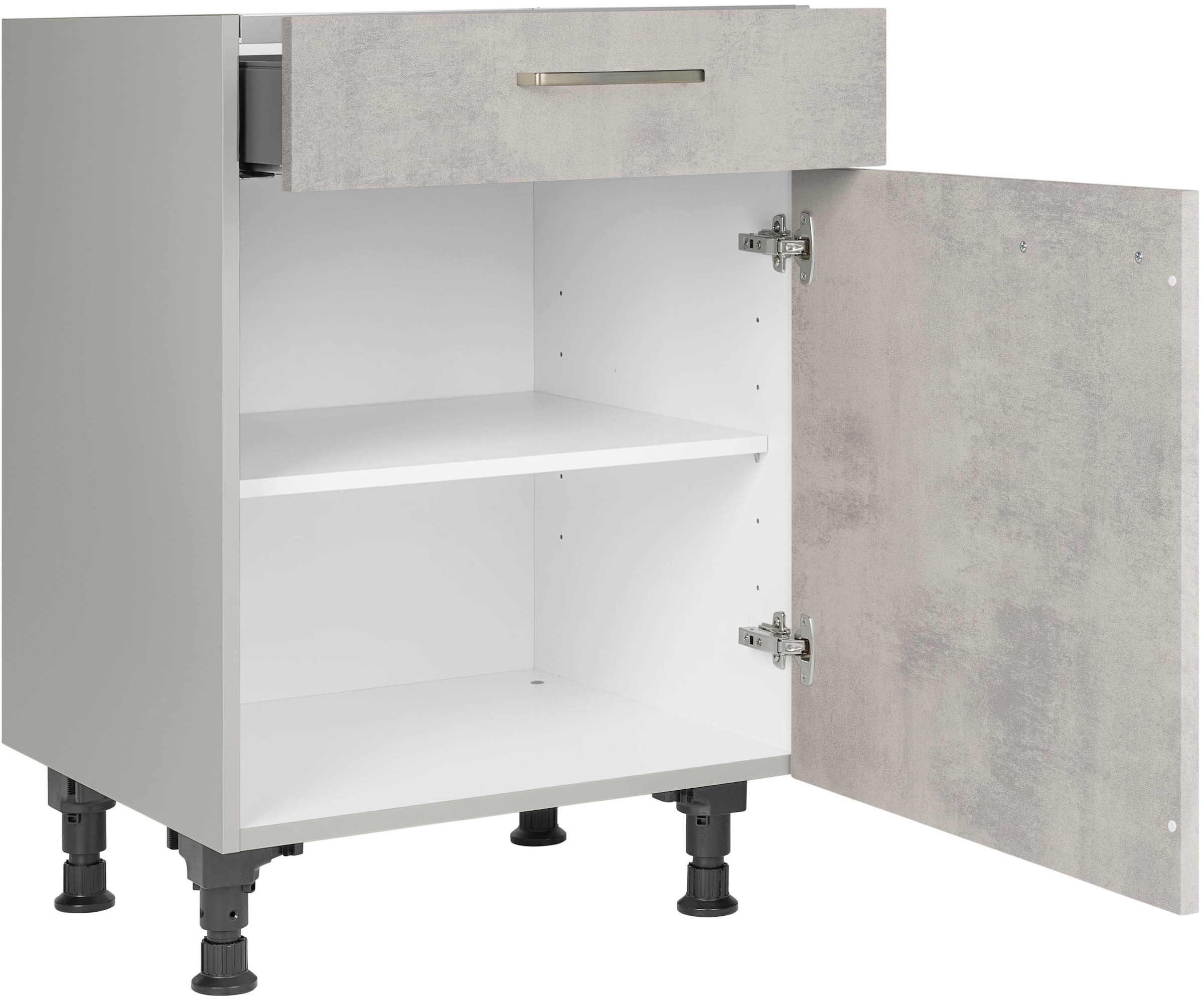 nobilia® Kochfeldumbauschrank »"Riva", mit Schukasten und Tür, Ausrichtung wählbar«, vormontiert, Breite 60 cm