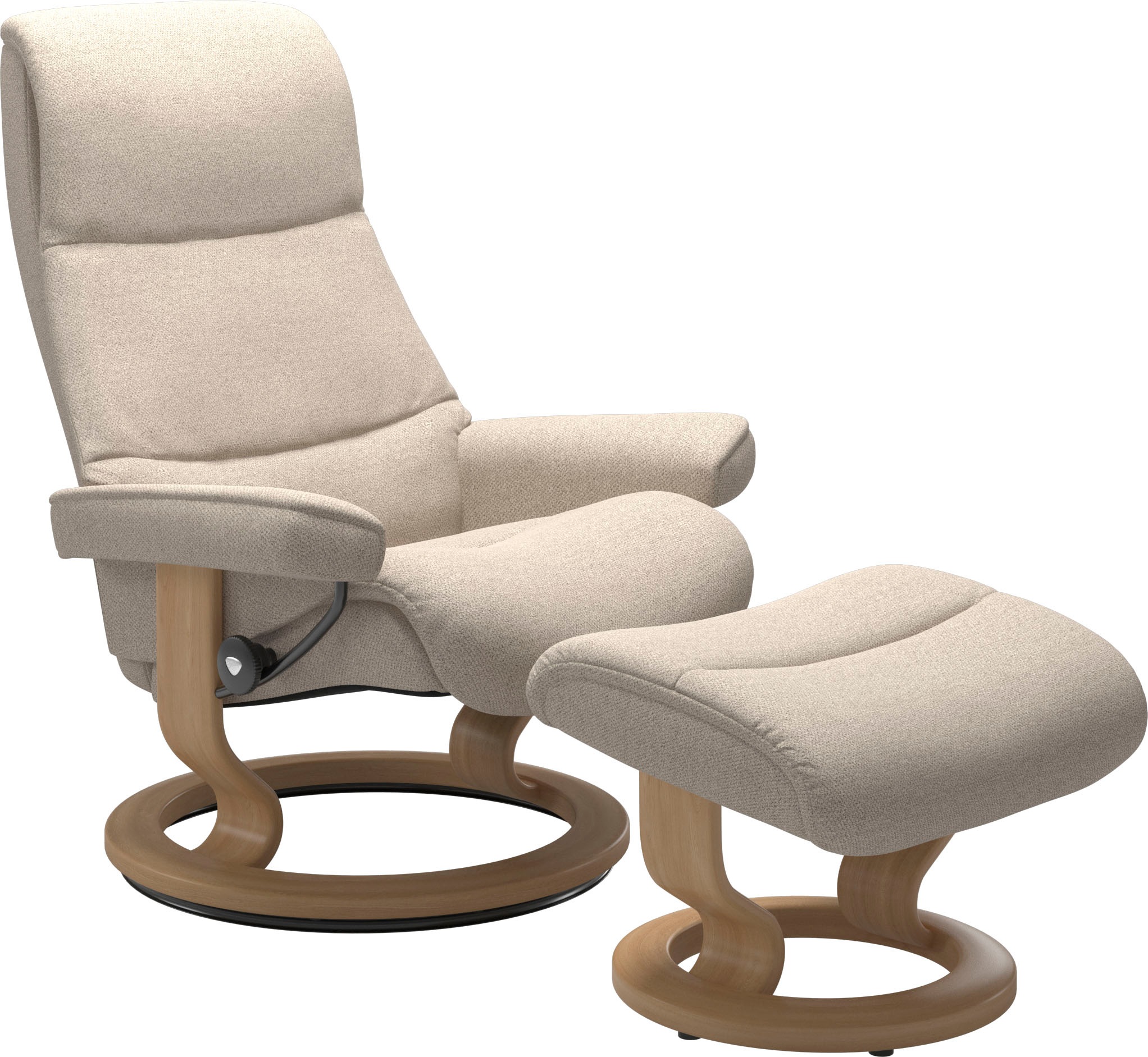 Stressless® Relaxsessel »View«, (Set, Relaxsessel mit Hocker), mit Classic Base, Größe M,Gestell Eiche