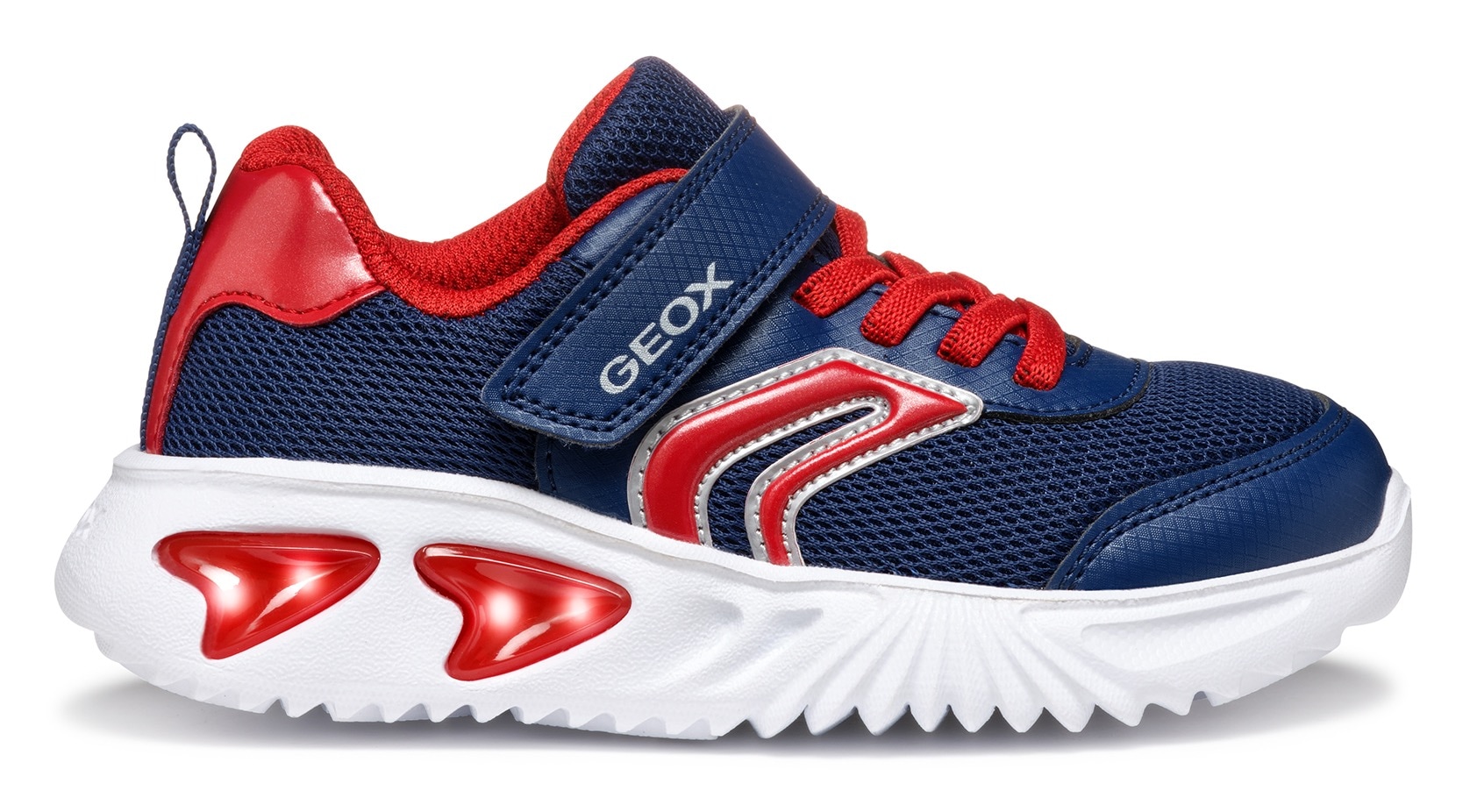 Geox Sneaker »J ASSISTER BOY Blinkschuh«, Sportschuh, Klettschuh mit auffällig blinkender Sohle