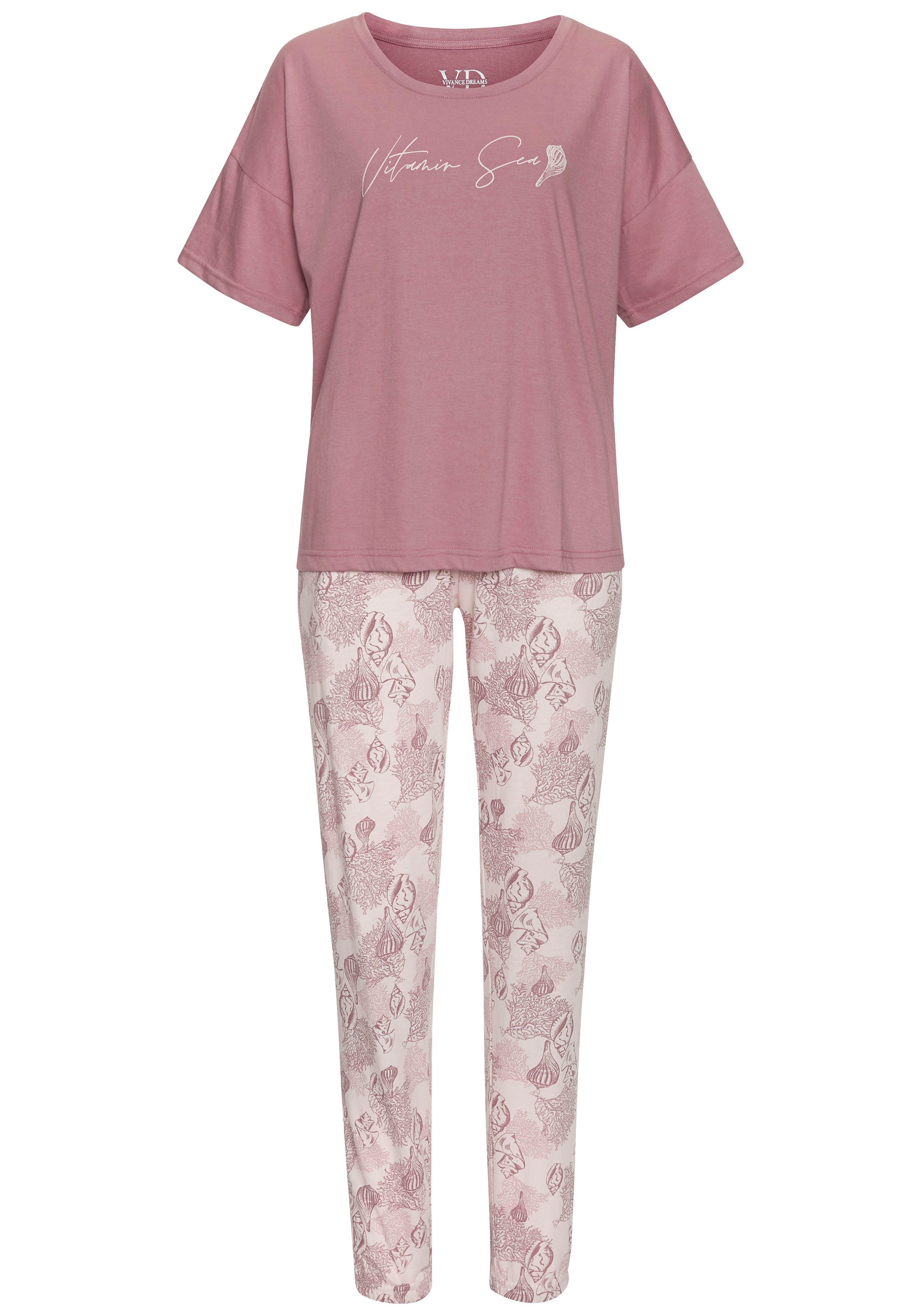 Vivance Dreams Pyjama, (Set, 2 tlg.), Allover-Druck günstig online kaufen