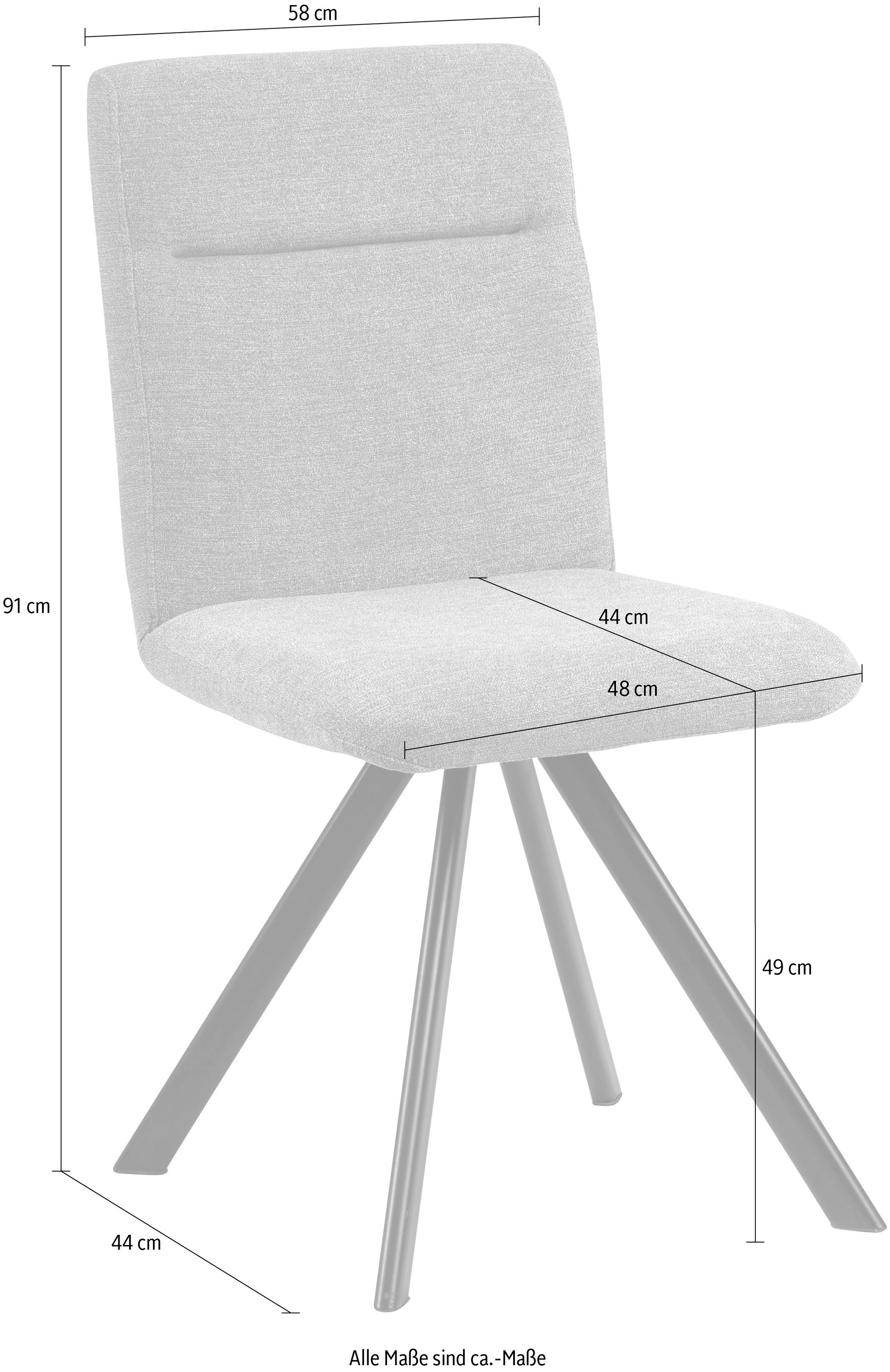 massivline&more 4-Fußstuhl »Martina 200«, Polyester, Gestell aus Metall schwarz