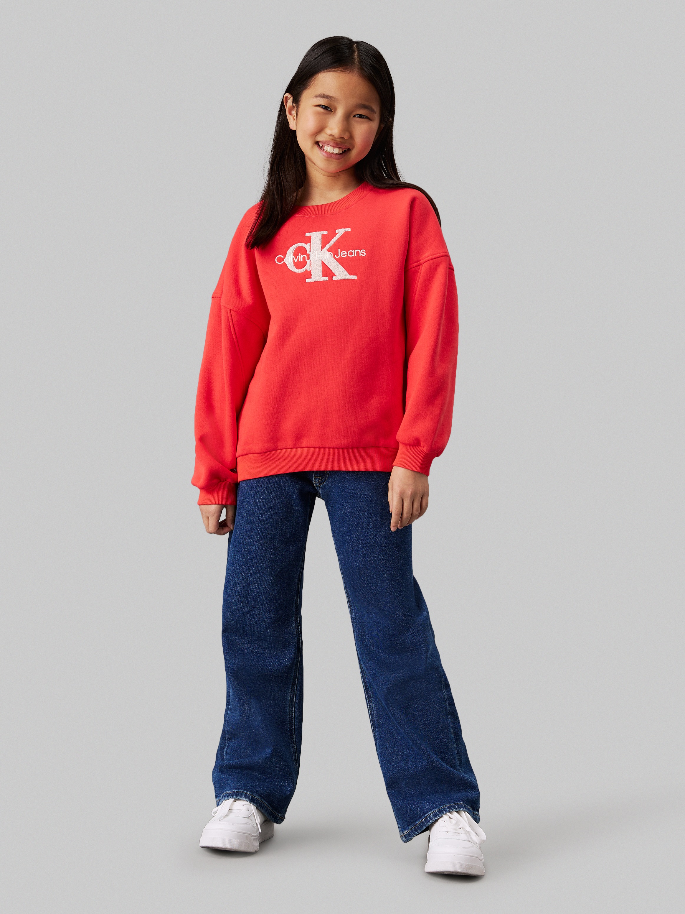 Calvin Klein Jeans Sweatshirt »Teddy Monologo Fleece Cn«, für Kinder bis 16 Jahre und mit Stickerei