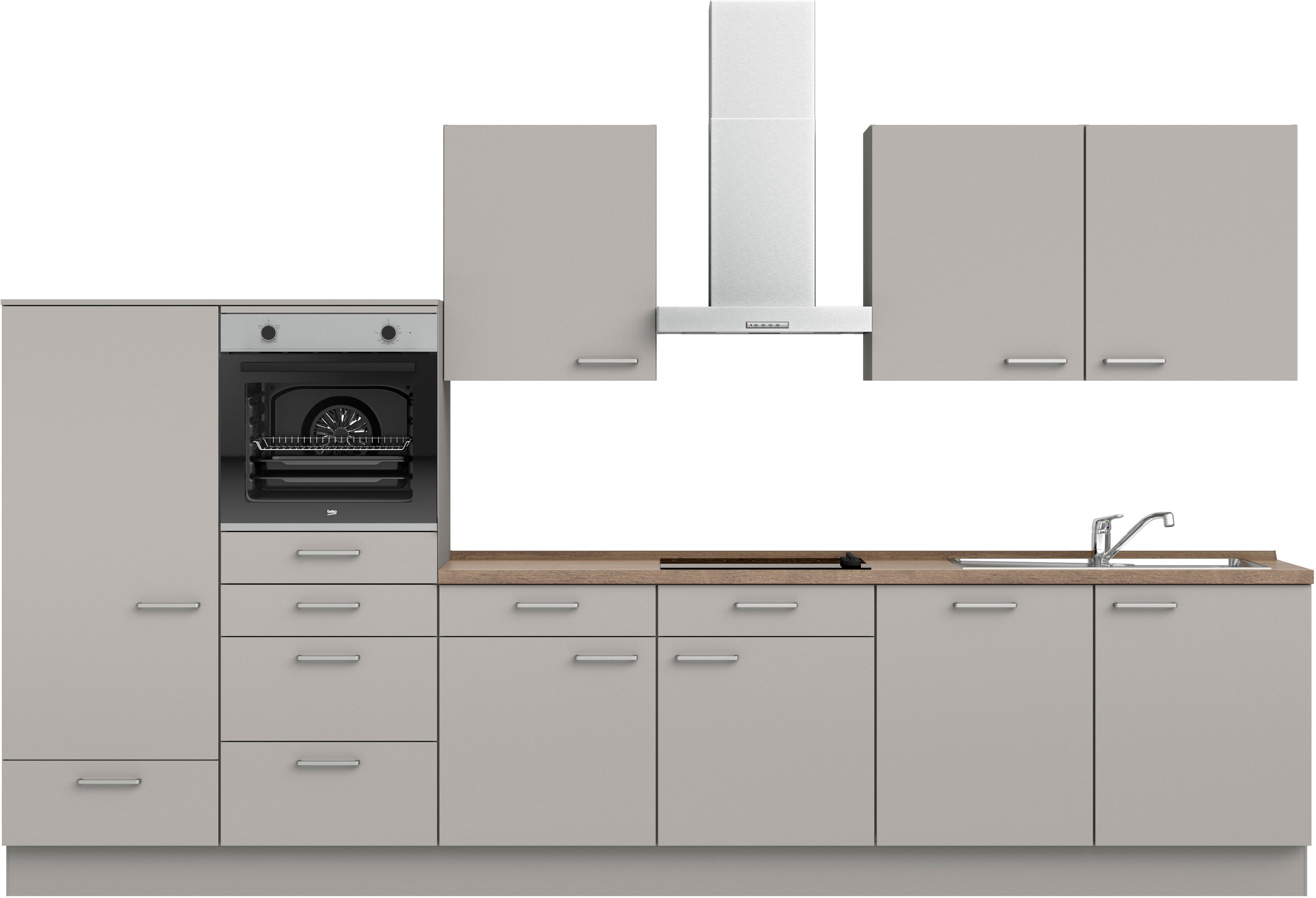 nobilia Küchenzeile ""Touch I", NEU: individuell anpassbar mit gratis Profi-Beratung" vormontiert, Breite 360 cm, Ausrichtung wählbar, wahlw. mit E-Geräten