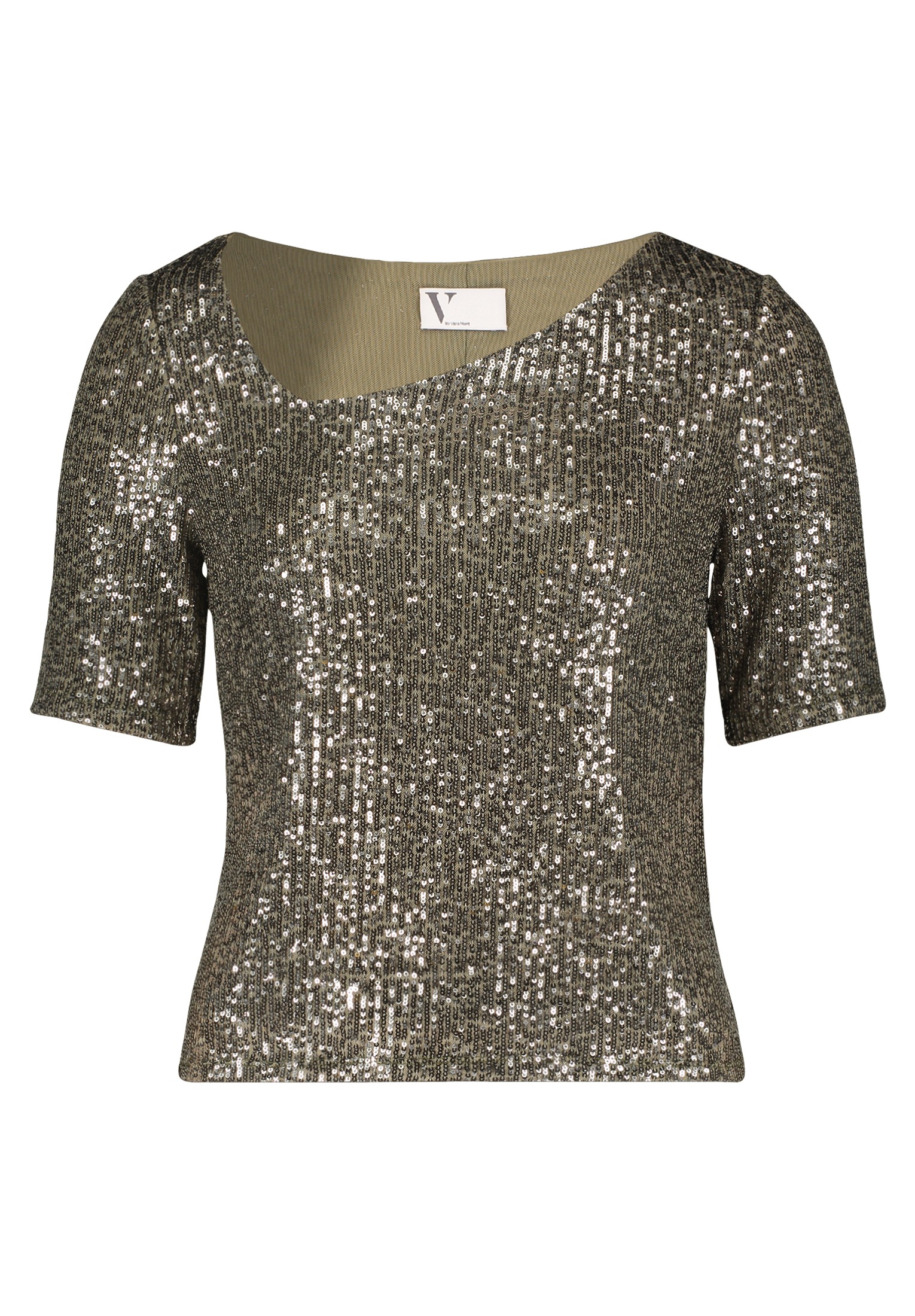 Vera Mont Kurzarmshirt "Damen Pailletten-Top mit Glanzeffekt" 1 Stk. tlg. P günstig online kaufen