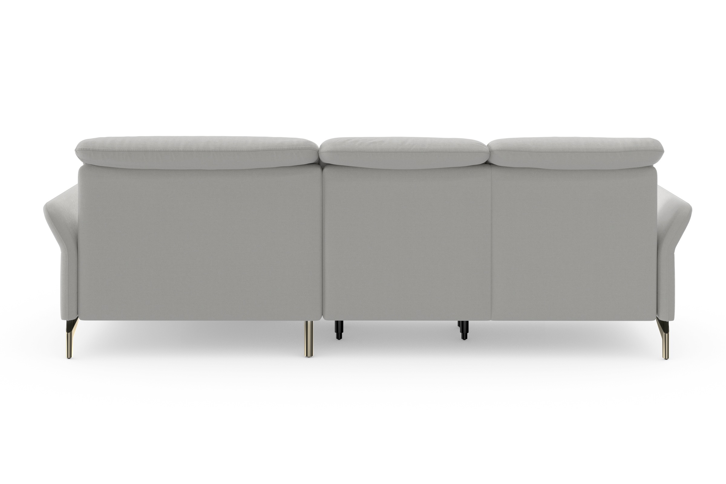Ecksofa SIT & MORE "Fashion L-Form", grau (hellgrau), B:253cm H:84cm T:165cm, Sofas, Ecksofa, wahlweise mit Kopfteilverstellung, Vorziehsitz, motorisch, Nickelfüße 9