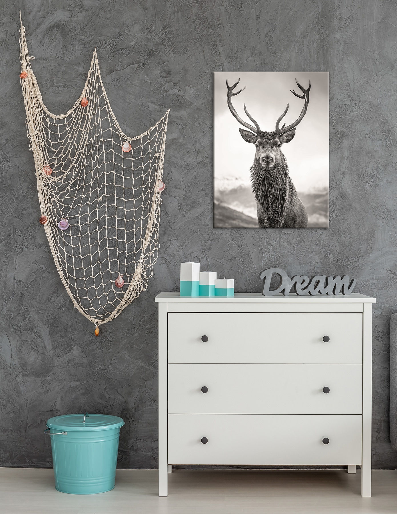 Bönninghoff Leinwandbild »Wandbild HIRSCH 46x61 cm – Leinwandbild Keilrahmen Deko modern« Hirsch 1 Stk. tlg. auf Keilrahmen gespannt