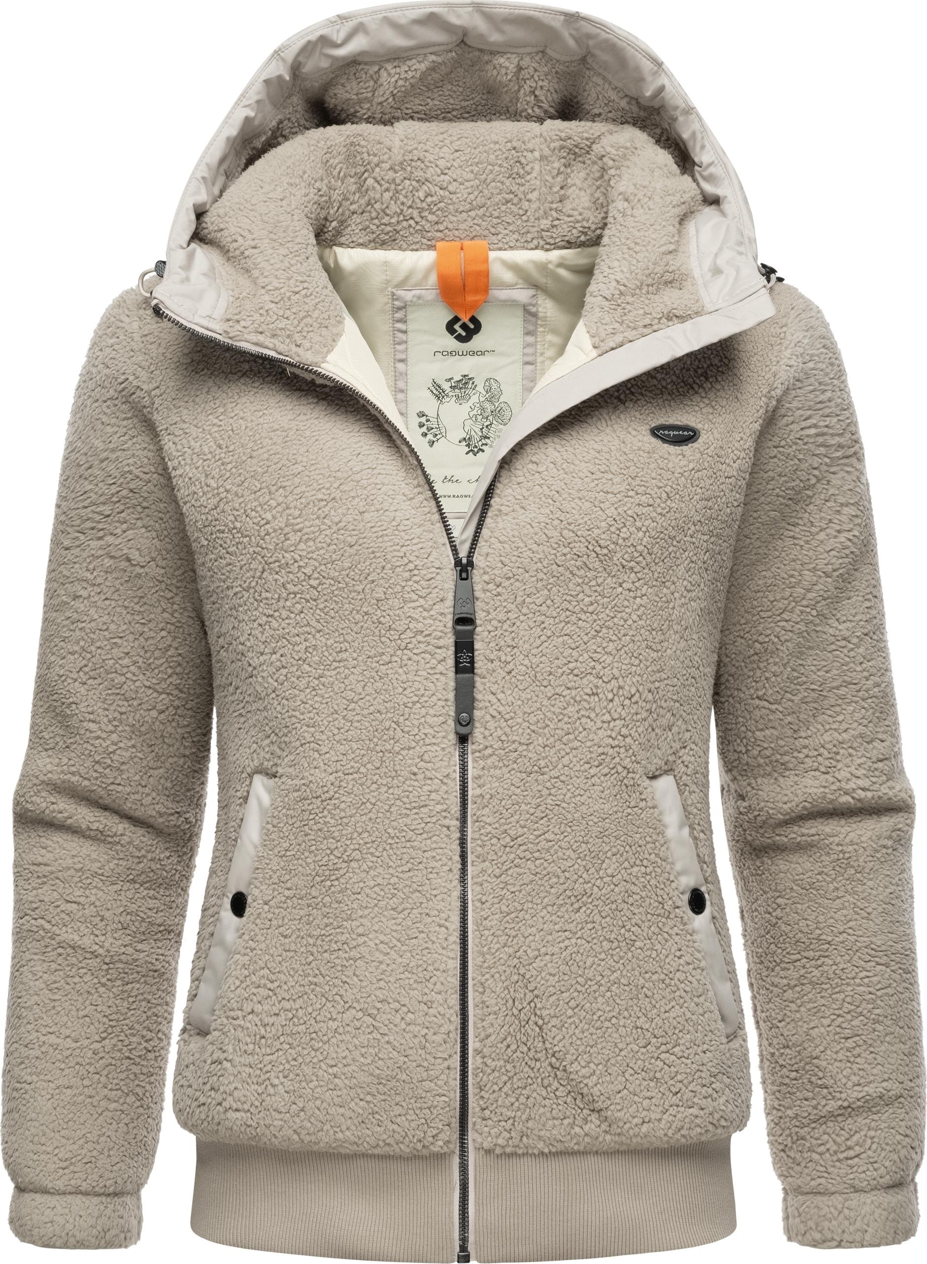 Ragwear Outdoorjacke »Cousy Short«, mit Kapuze, flauschige Übergangsjacke mit Teddyfell und Kapuze