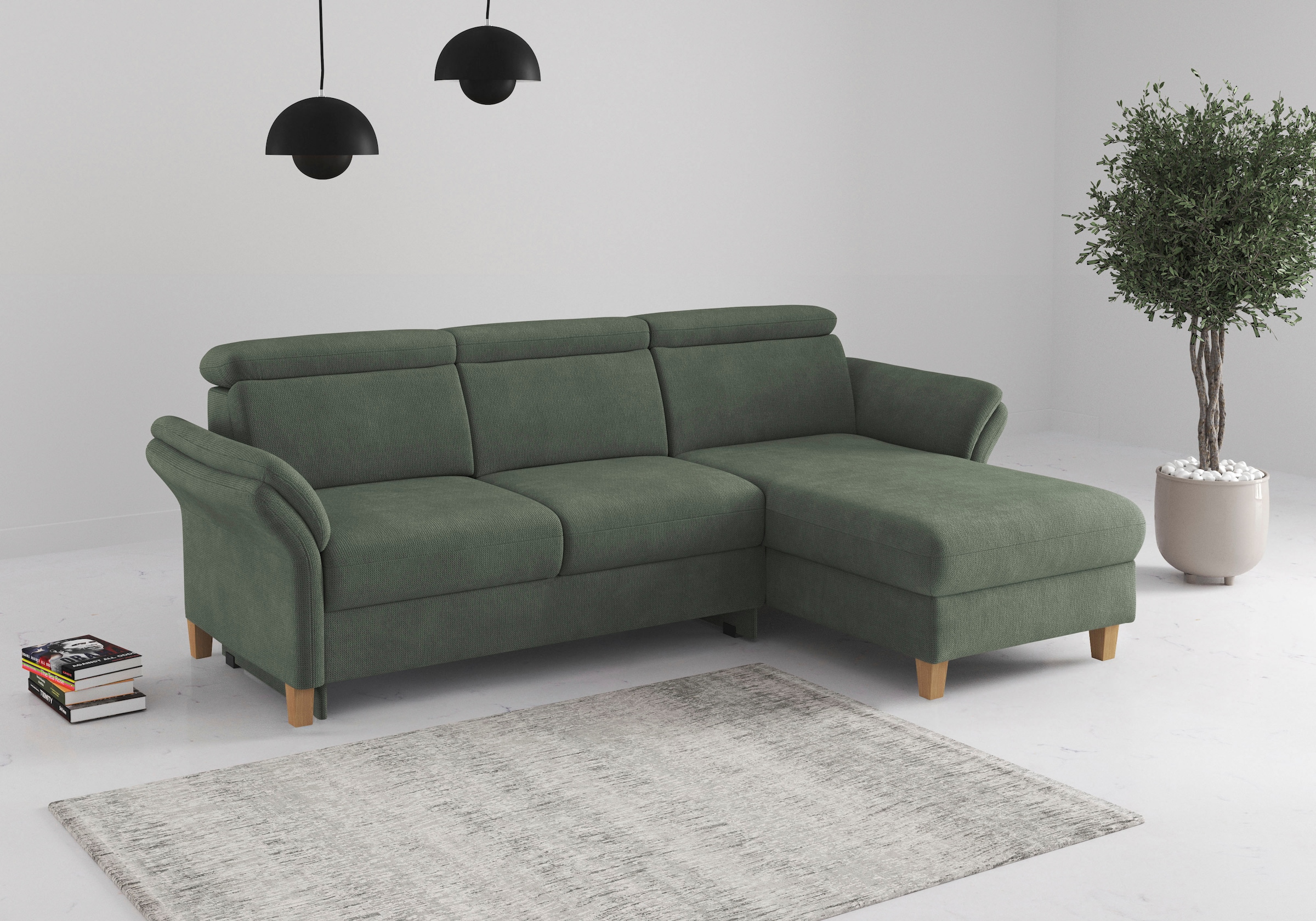 OTTO home Ecksofa "Glendale, L-Form" inkl. Kopfteilverstellung, wahlweise mit Vorziehsitz und Bettkasten