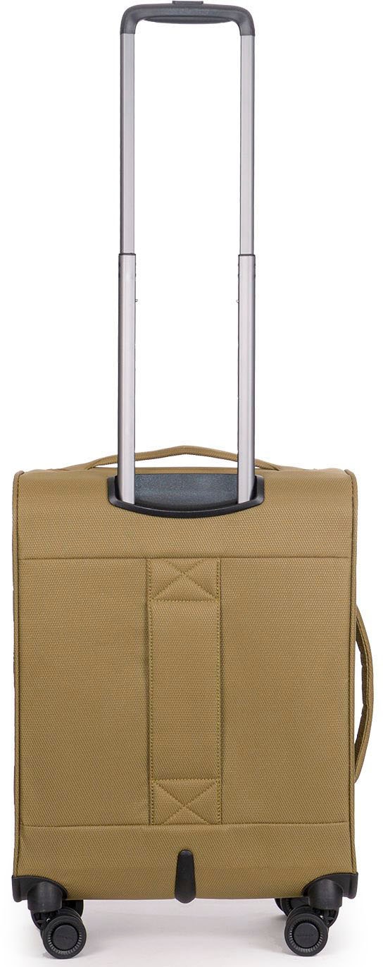 Stratic Weichgepäck-Trolley »Stratic Light + S, khaki«, 4 Rollen, Handgepäck Reisekoffer Reisegepäck TSA-Zahlenschloss