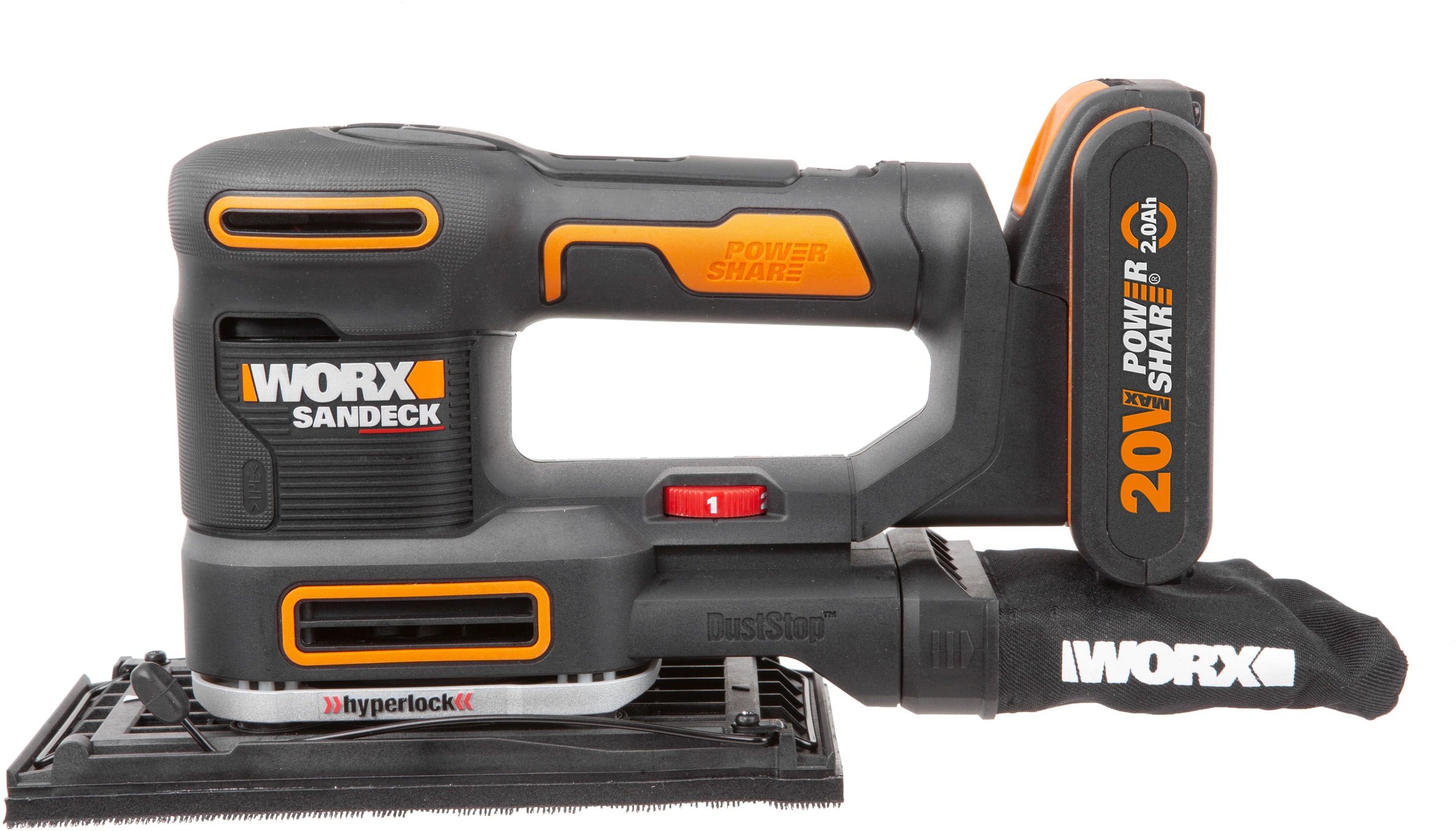 Worx Akku-Multischleifer »WX820«, 5-in-1 Funktionen, DustStop-Mikrofilter, inkl. Akku & Ladegerät