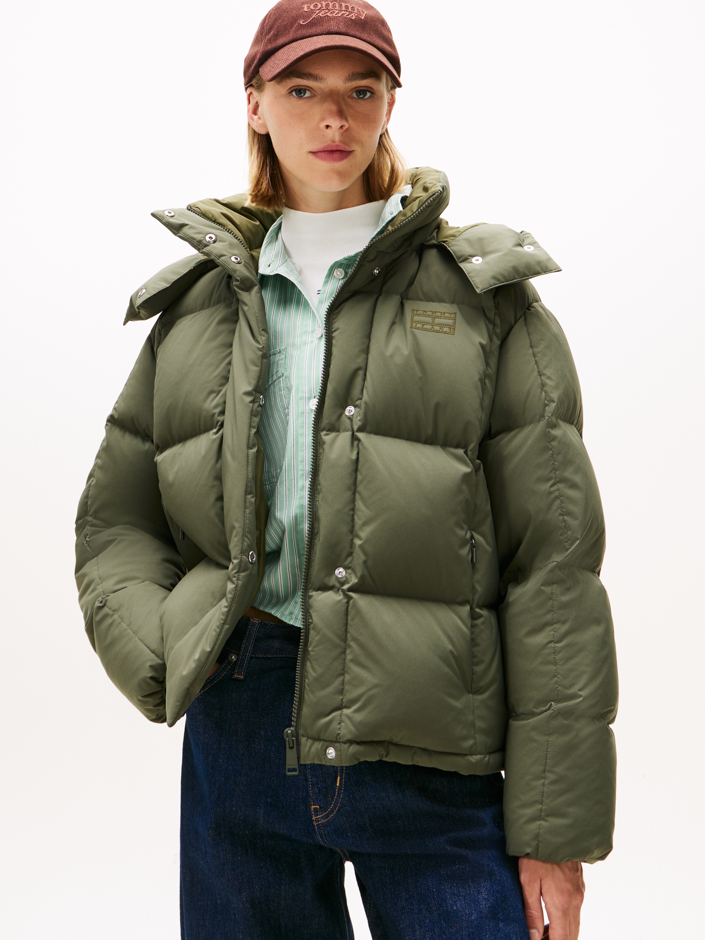 Tommy Jeans Steppjacke "TJW ALASKA GRID DOWN JACKET EXT" mit Kapuze günstig online kaufen