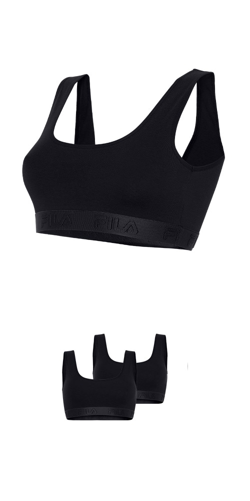 Fila Bügelloser BH 2er Pack,  elastisches Unterbrustband, Baumwollmix