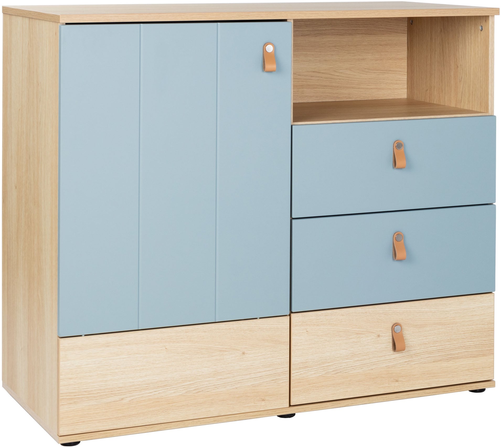 arthur berndt Babyzimmer-Komplettset »Babyzimmer-Set »Roofy« 3-teilig mit 1-türigem Kleiderschrank«, (Set, 3 tlg., Babymöbel-Set »Roofy« Kleiderschrank,Kinderbett+Wickelkommode)