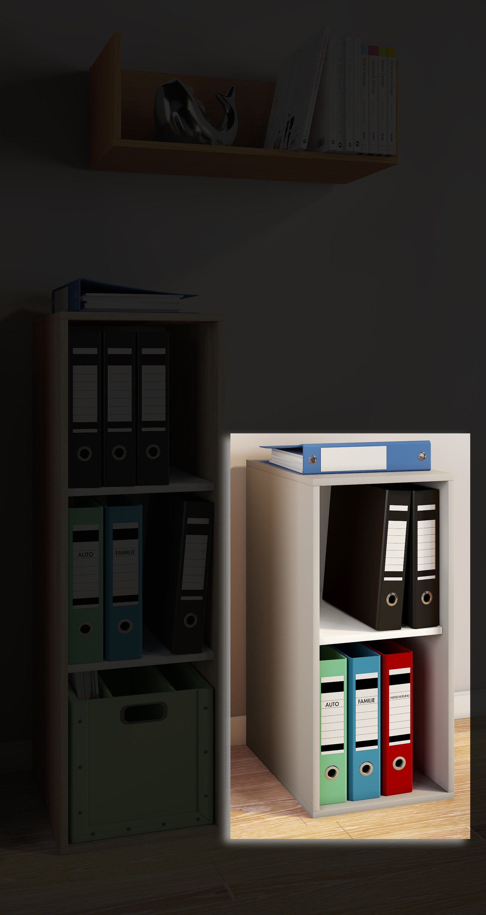 VCM Bücherregal »Holz Büro Regal Bücher Ordner Aktenregal Lona l 2f«