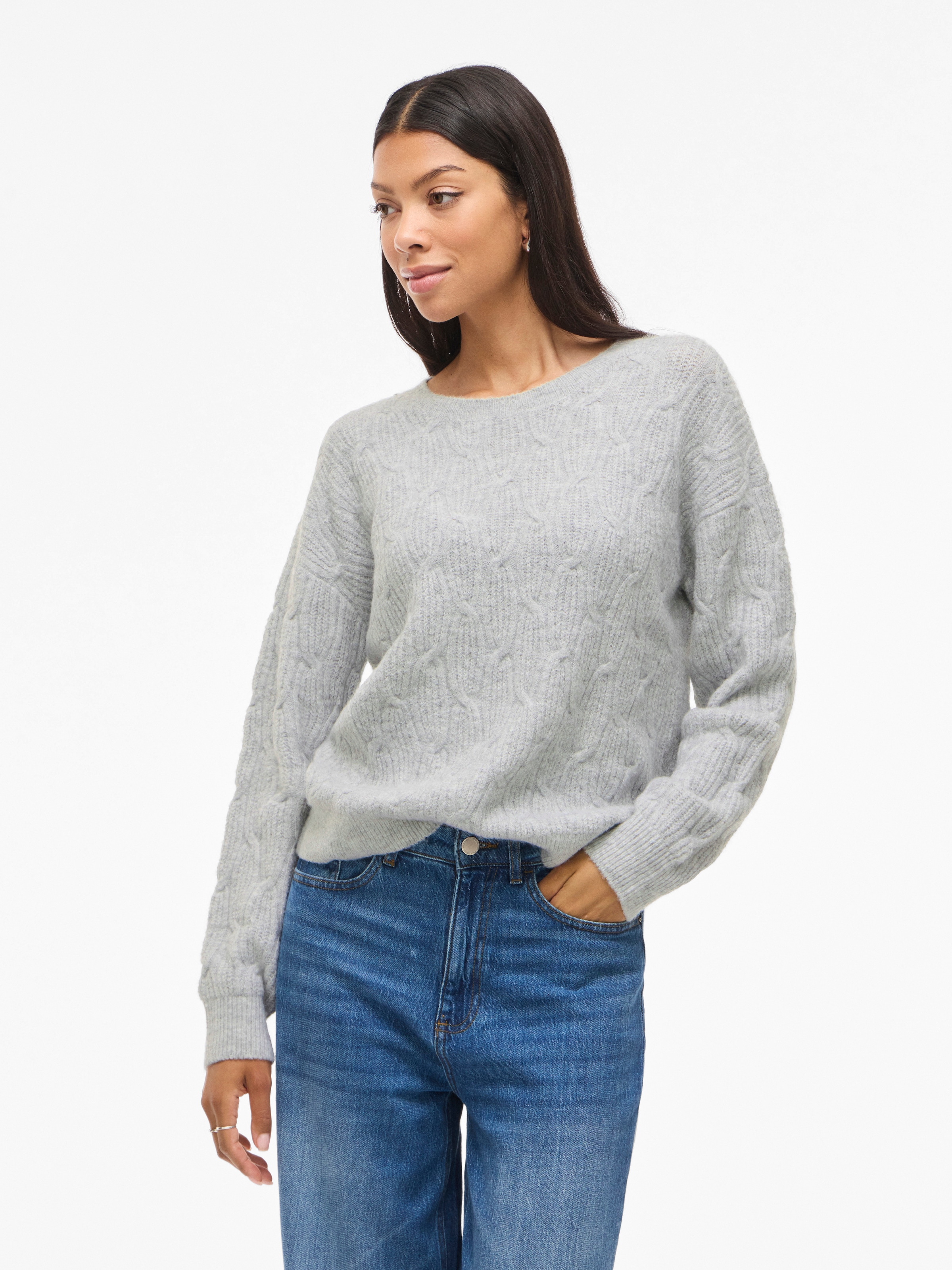 Vila Strickpullover "VILASSIA O-NECK L/S CABEL KNIT TOP -NOOS" günstig online kaufen