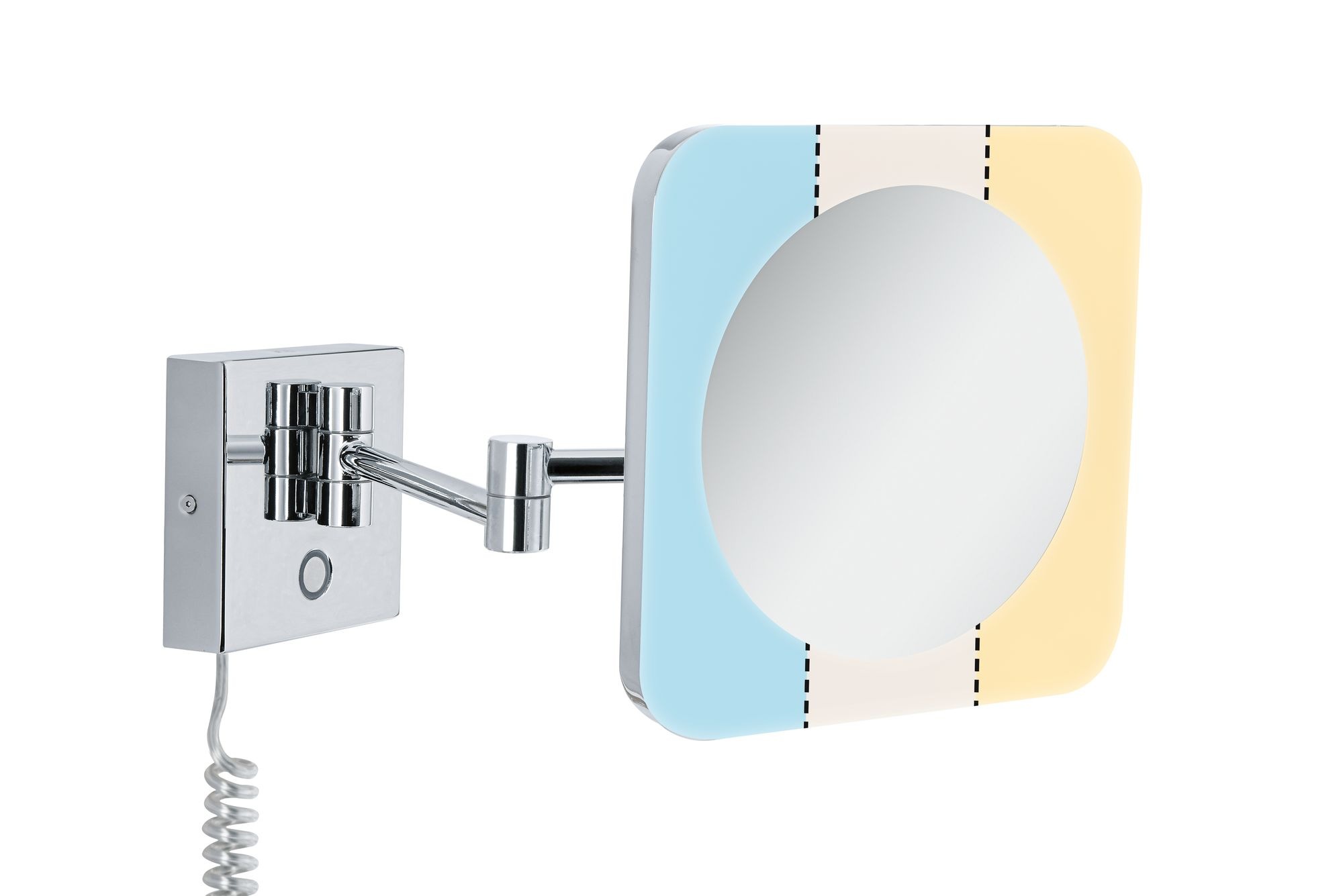 Paulmann LED Wandleuchte HomeSpa Kosmetikspiegel Jora IP44 mit 3-fach Vergrößerung und Tunable White Chrom/Weiß/Spiegel 3,3W 2.700K, 1 St., Tageslichtweiß