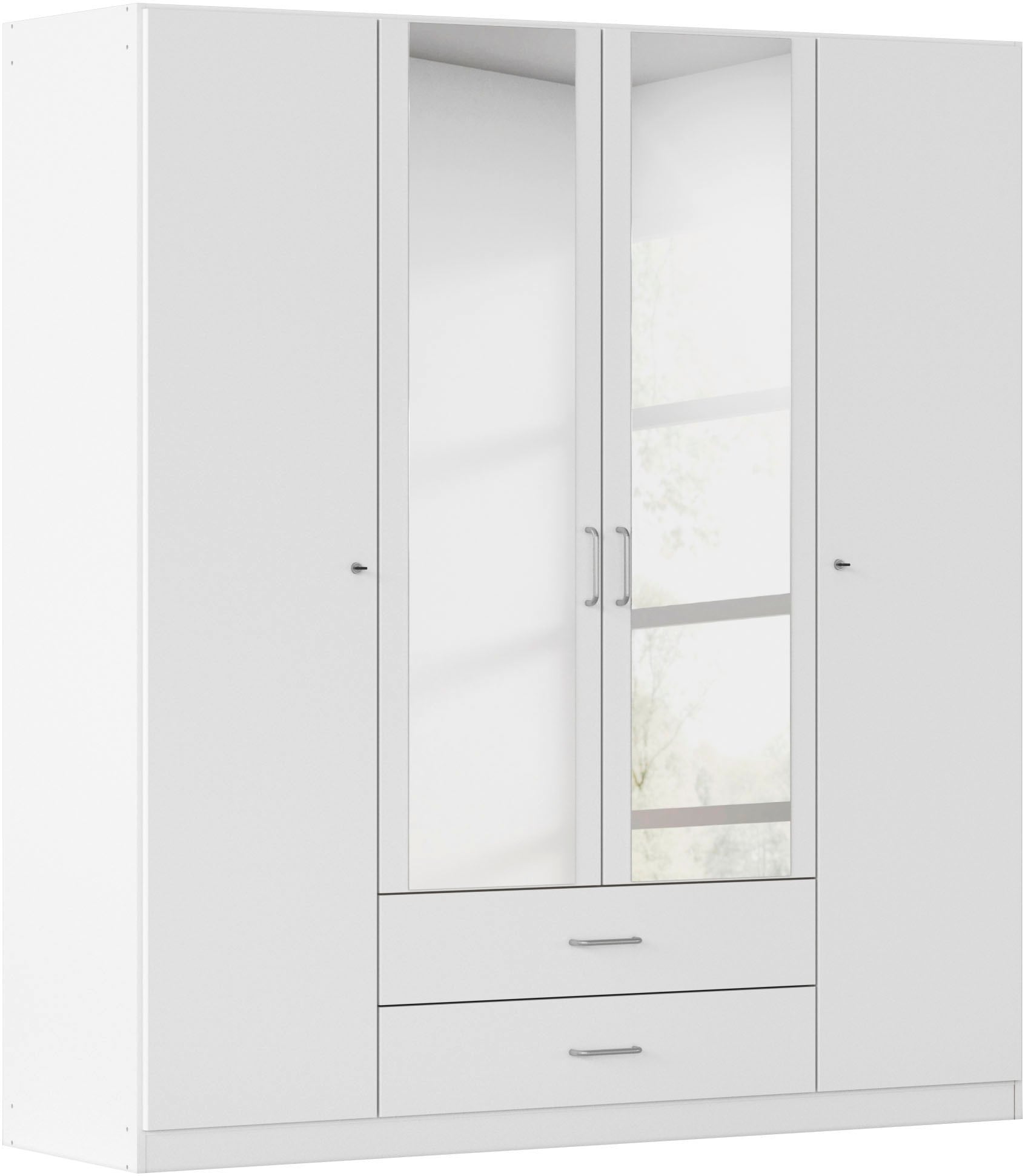 rauch Kleiderschrank "Schrank Garderobe Garderobenschrank Putzschrank Wäscheschrank BERGHEIM" Breiten 91/136/181 cm, Höhe 197 cm, 2 Außenschubladen, Tür/en abschließbar je 2 Schlüssel MADE IN GERMANY