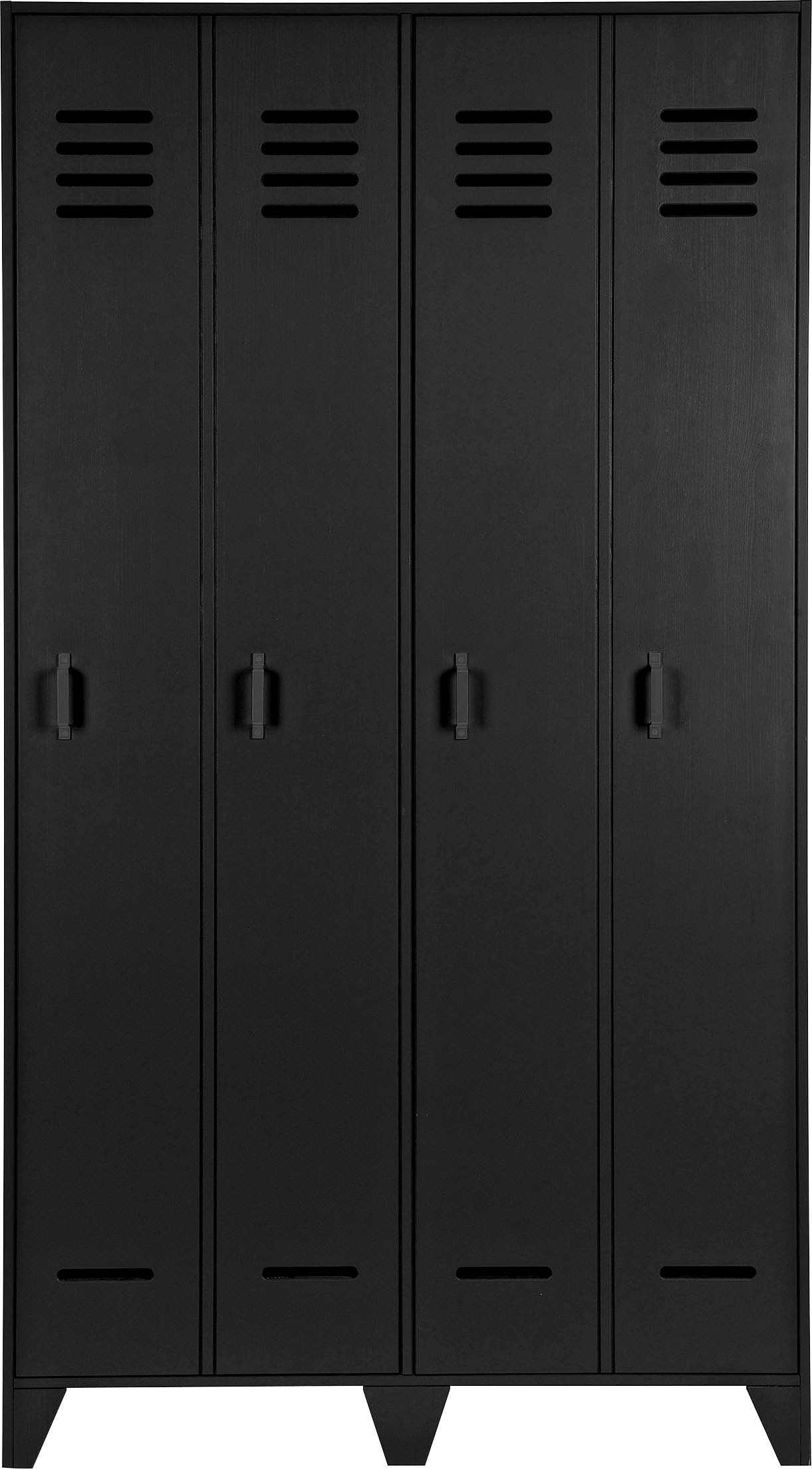 WOOOD Garderobenschrank "Stijn FSC-Kiefernholz mit 4-Türer-Illusion, H 187 x B 103 x T 40 cm" Zwei Türen im Lockerstil, Schutzlackiert, Tragkraft 10 kg pro Boden