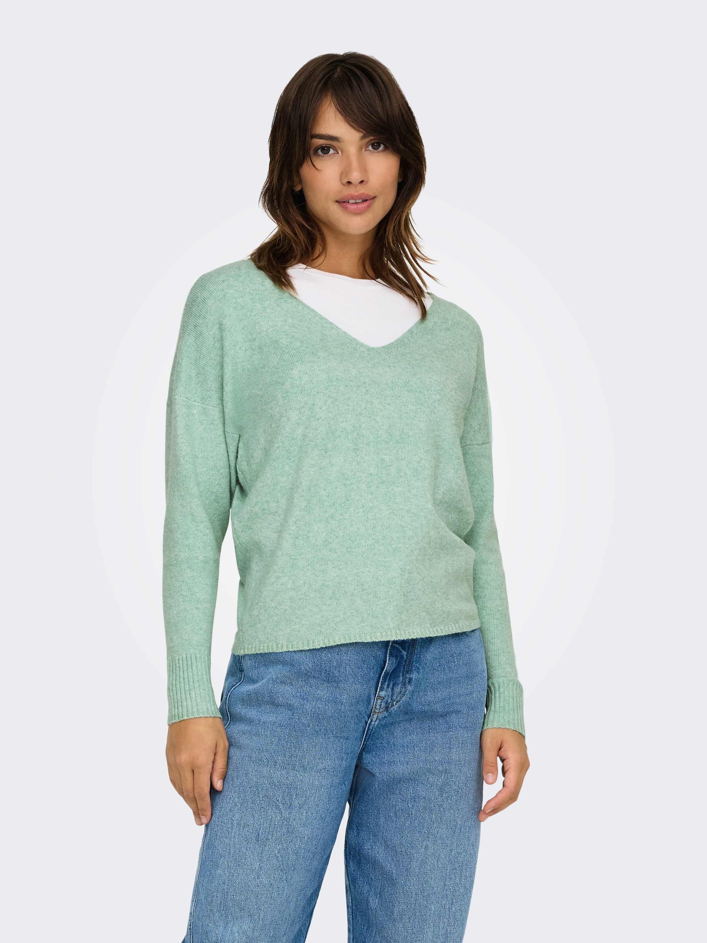 ONLY V-Ausschnitt-Pullover "ONLRICA LIFE L/S V-NECK PULLO KNT NOOS", mit V- günstig online kaufen