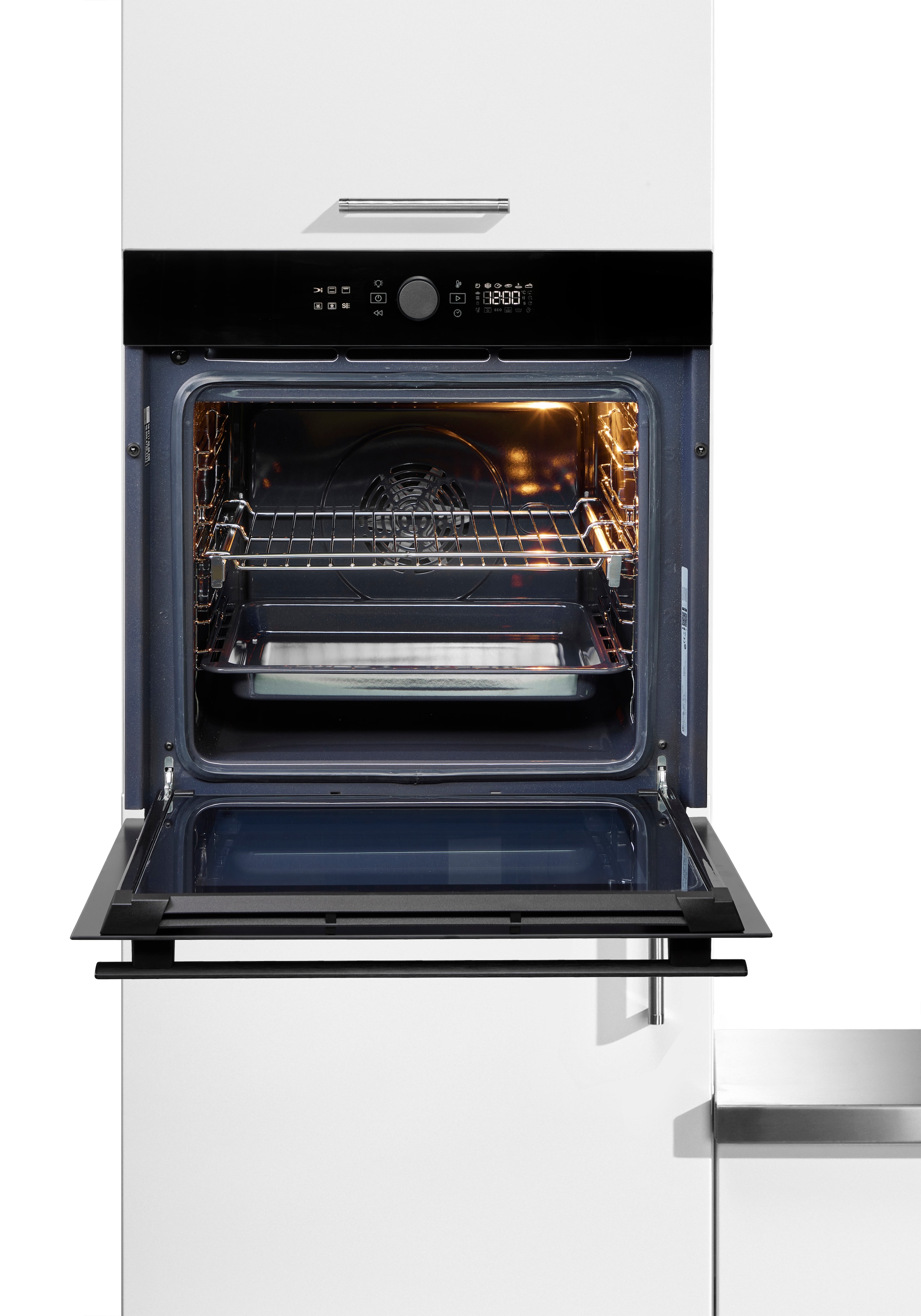 BAUKNECHT Pyrolyse Backofen  »BBI4S8PM1SK«, mit 1-fach-Teleskopauszug, Pyrolyse-Selbstreinigung, AirFry-Funktion, Pizzafunktion, 1-fach-Teleskopauszug, Gentle Steam