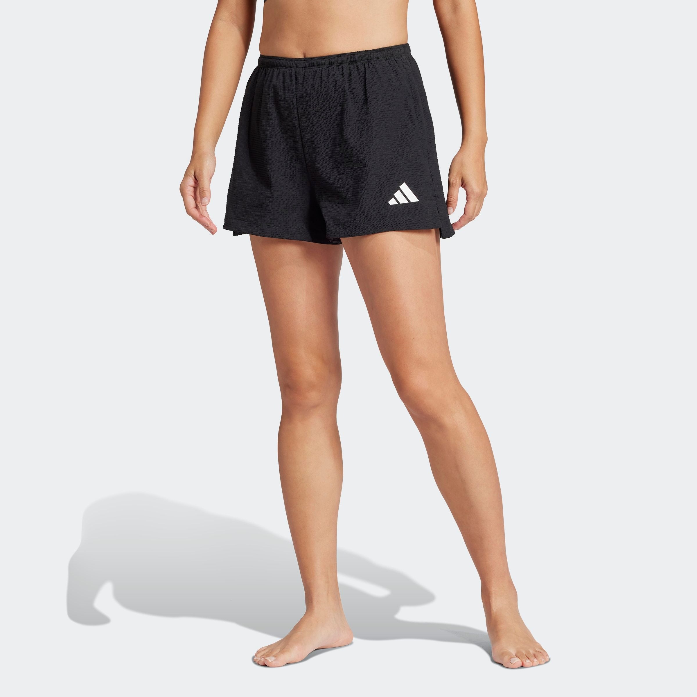 Damen Badeshorts "BEACH SHORT W", schwarz-weiß, Gr. S, ADIDAS PERFORMANCE, Obermaterial: 100% Polyester, Badehosen