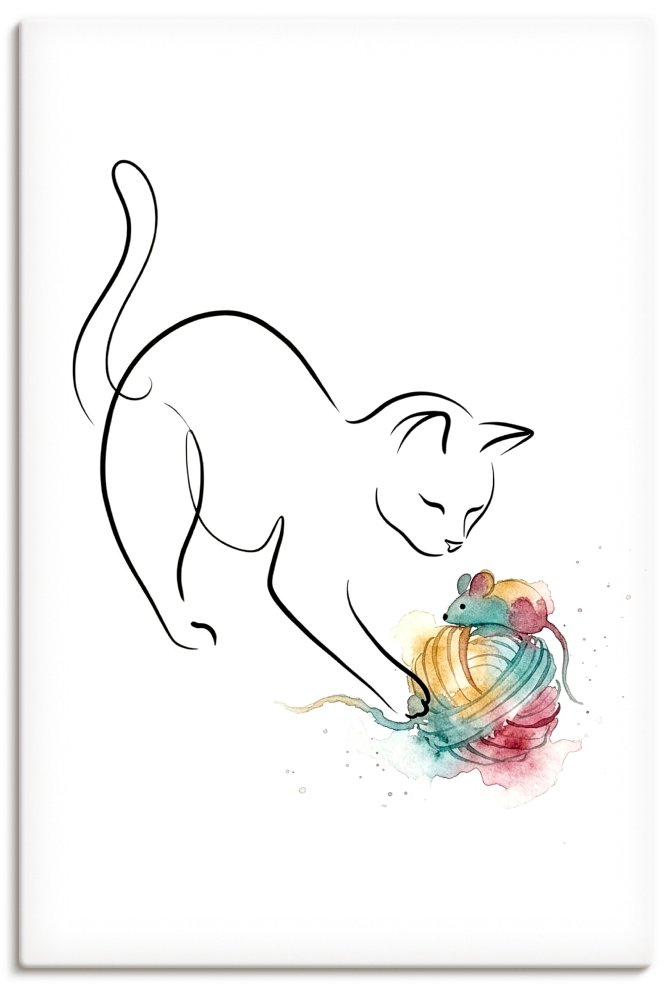 OTTO home Wandbild "Katze mit Spielzeug II" Katzenbilder 1 Stk. tlg. als Poster oder Leinwandbild in versch. Größen