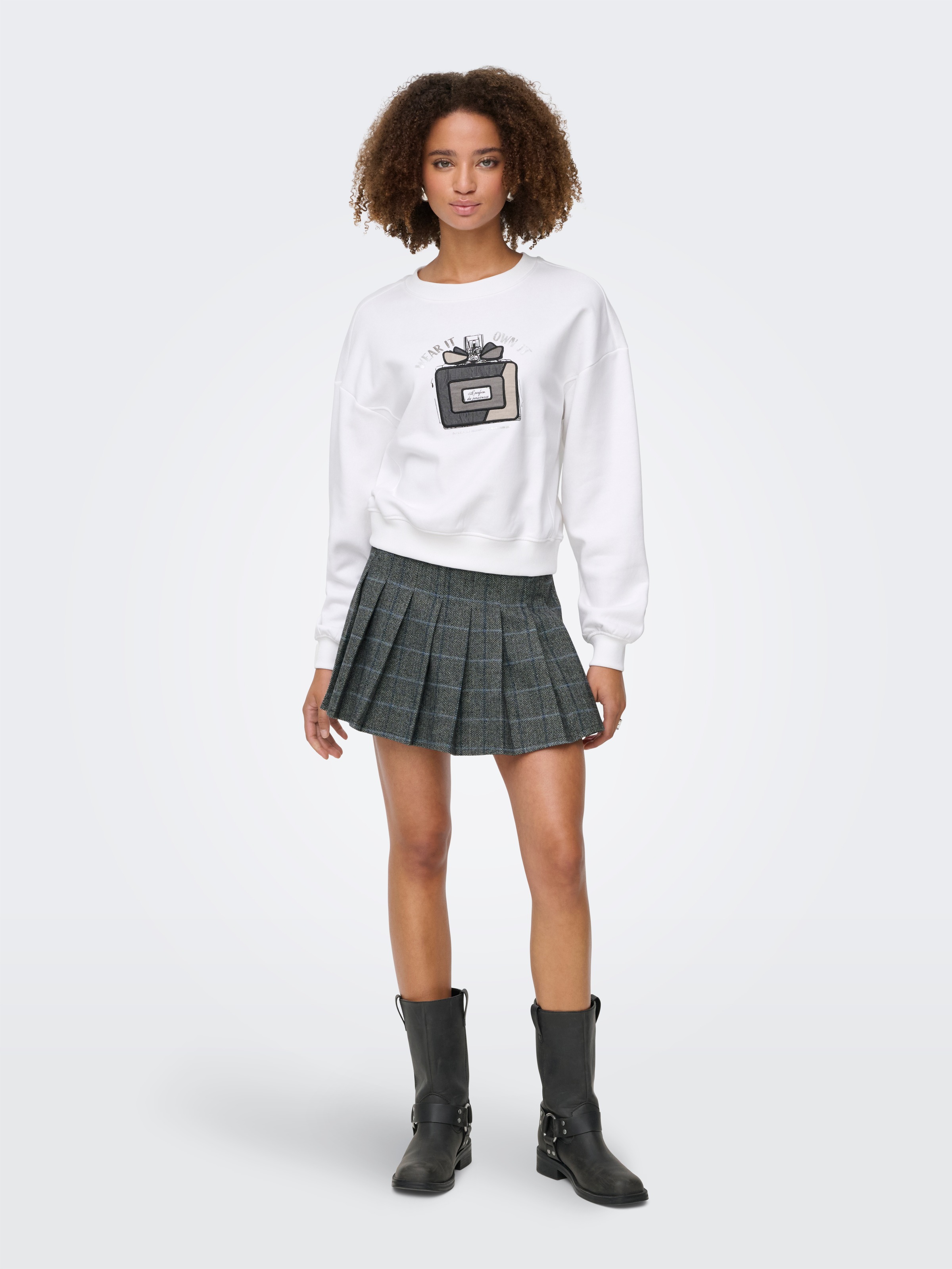 Hosenrock ONLY "ONLDAGMAR LIFE CHECK SKORTS OTW", Damen, Gr. S (36), paloma detail:check, Web, Obermaterial: 90% Polyester, 10% Wolle, kariert, regular fit kurz, Röcke, mit Wolle 2