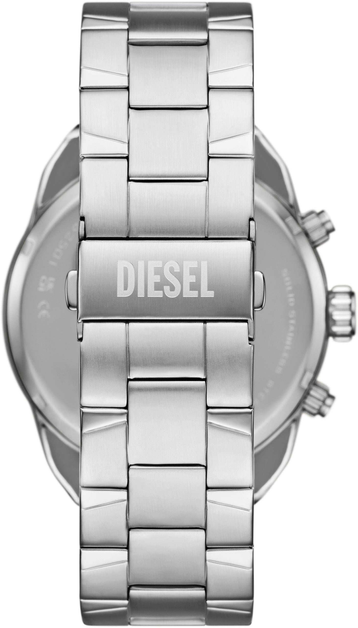 Diesel Chronograph »SPIKED«, Quarzuhr, Armbanduhr, Herrenuhr, Edelstahlarmband, Stoppfunktion, Tag