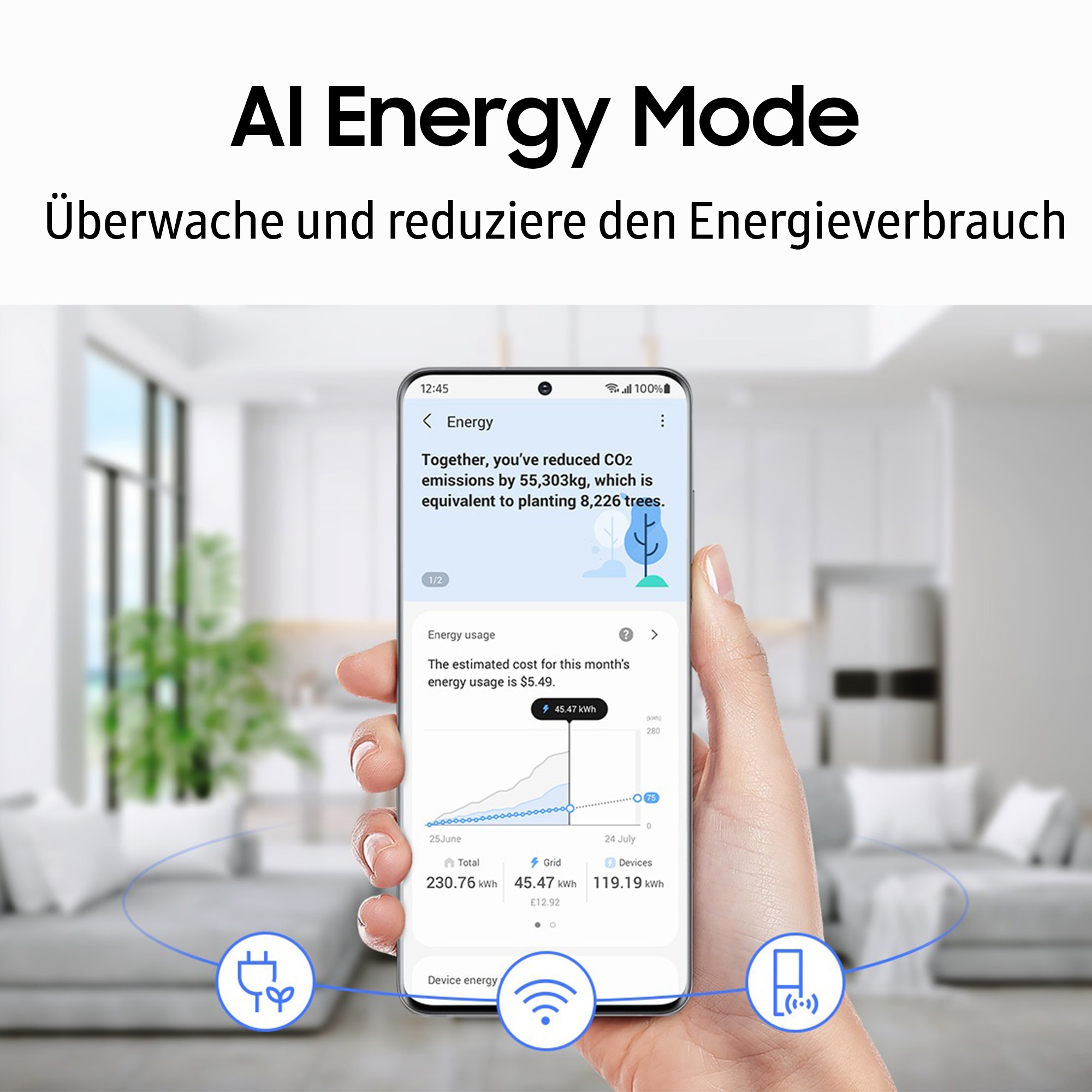 Samsung Kühl-/Gefrierkombination »RL34C652CSA«, No Frost sowie Wifi & AI Energy Mode (SmartThings)