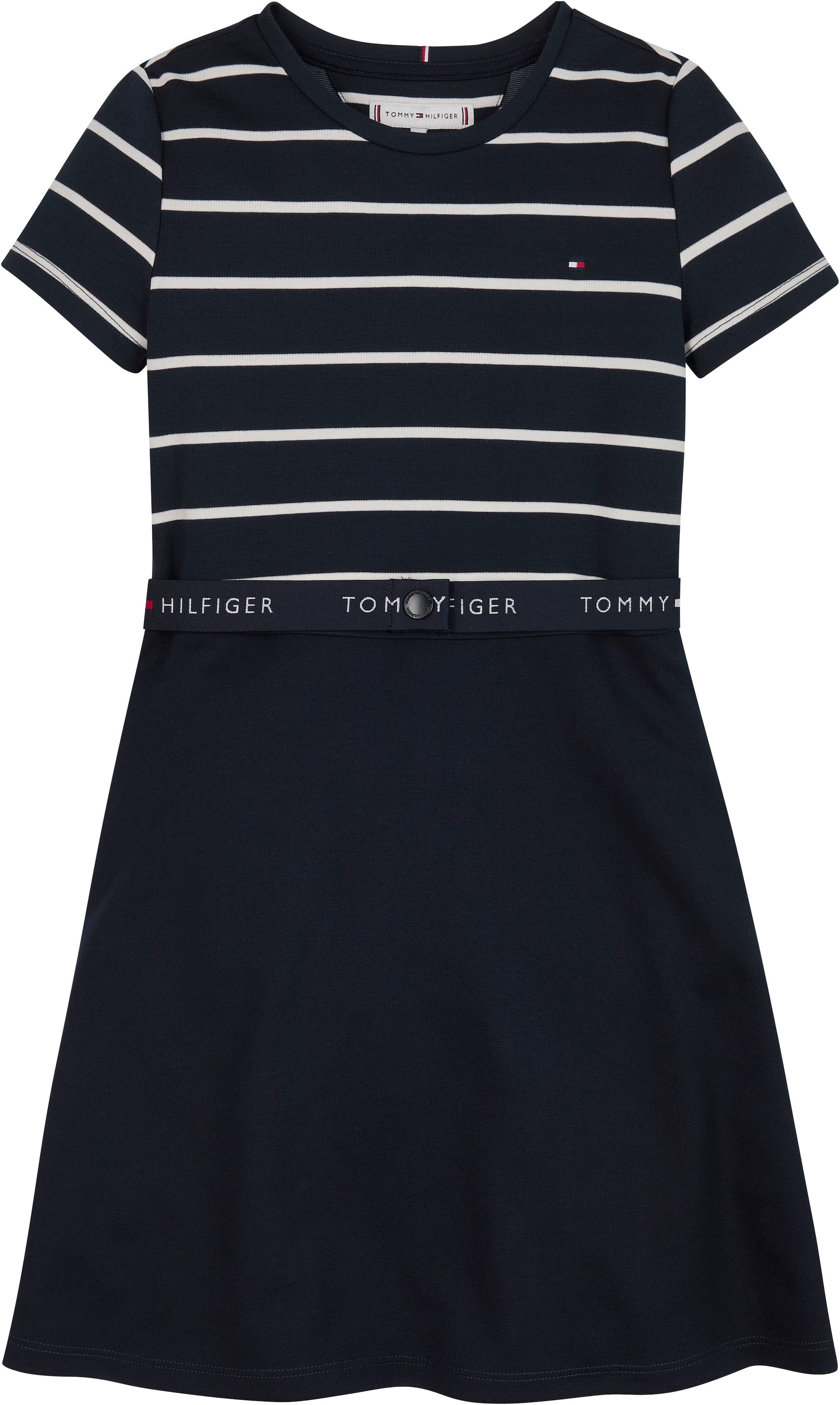 Tommy Hilfiger Jerseykleid »ESSENTIAL SKATER DRESS«, mit Markenlabel am Bund