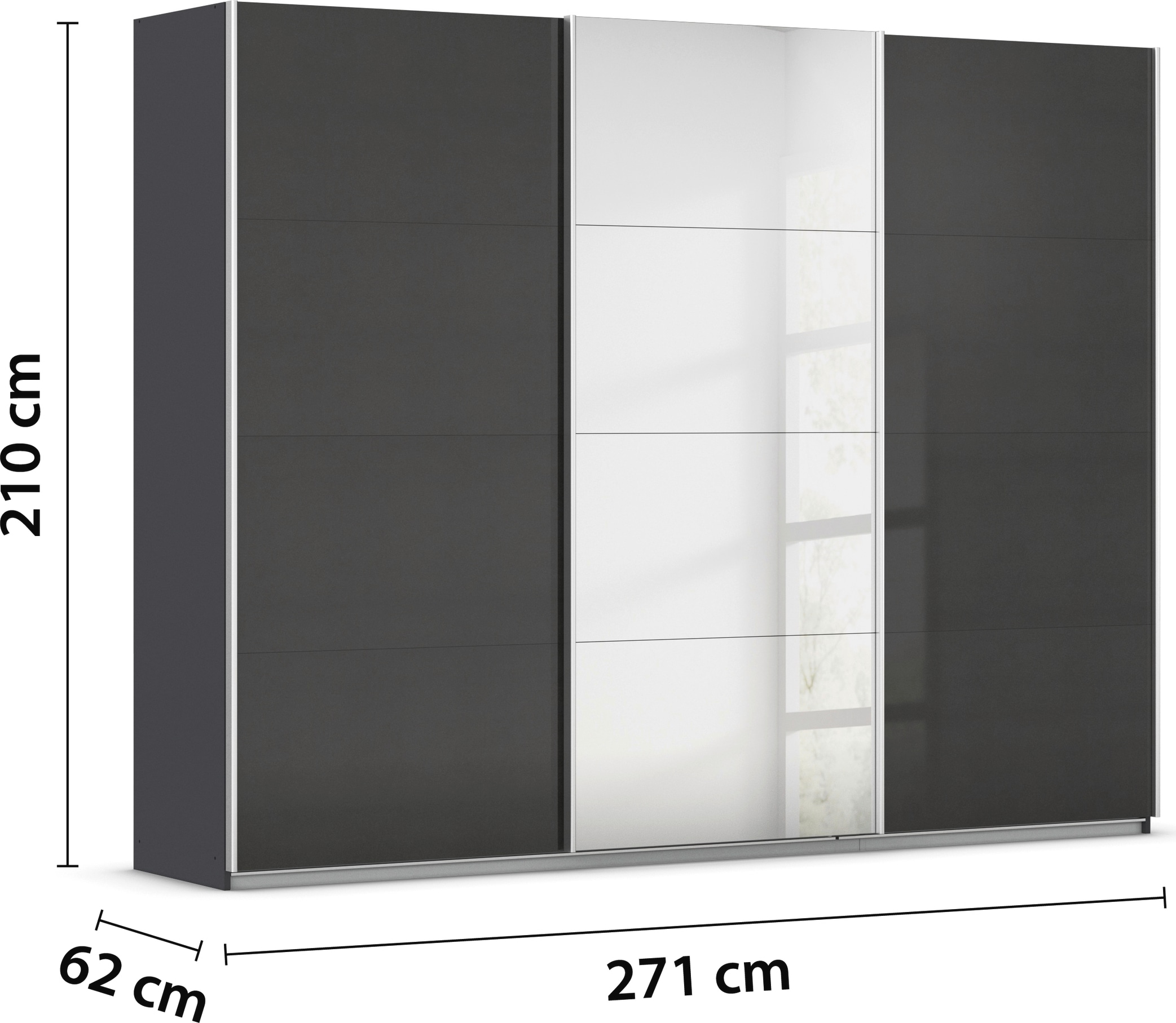 rauch Schwebetürenschrank »Kleiderschrank Schrank Garderobe AGORDO«, Top Innenausstattung, in 4 Breiten und 2 Höhen MADE IN GERMANY