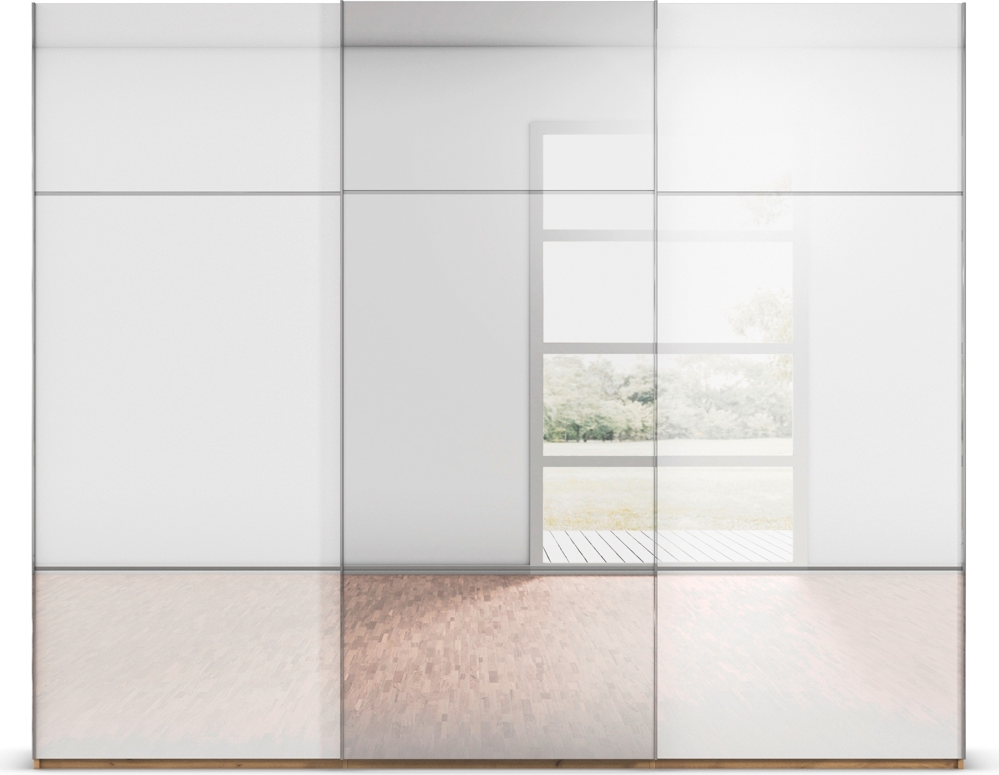 Thumbnail - rauch Schwebetürenschrank "Kleiderschrank Schrank Garderobe Schlafzimmerschrank SCALE-TRIO" edle dreigeteilte Front mit ...