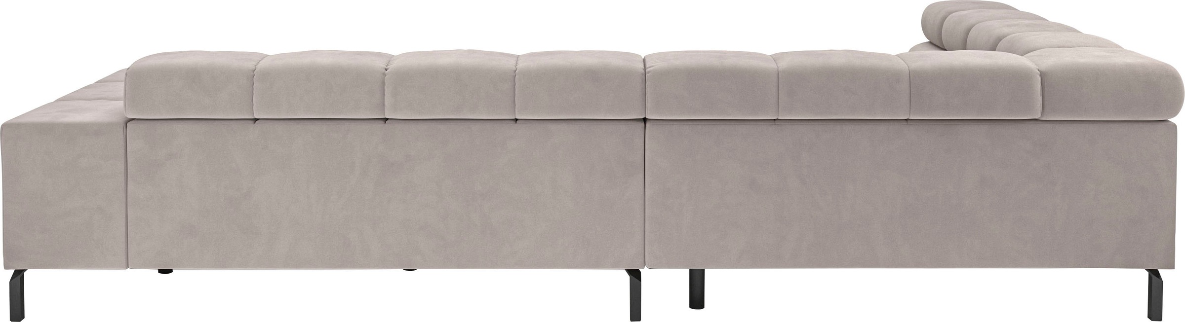 INOSIGN Ecksofa »Ancona New, wahlweise motorische Sitztiefenverstellung, auch in Cord«, feine Steppung, mit Kopfteilverstellung, 3 Zierkissen, L-Form