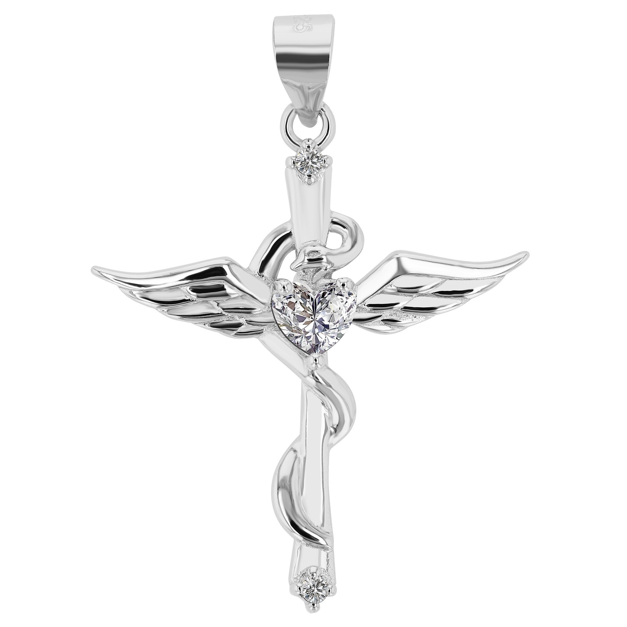 Kettenanhänger ADELIA´S "Damen Anhänger Kreuz aus 925 Silber mit Zirkonia", silber, Schmuckanhänger, Damen, Silber 925 (Sterlingsilber), Kettenanhänger