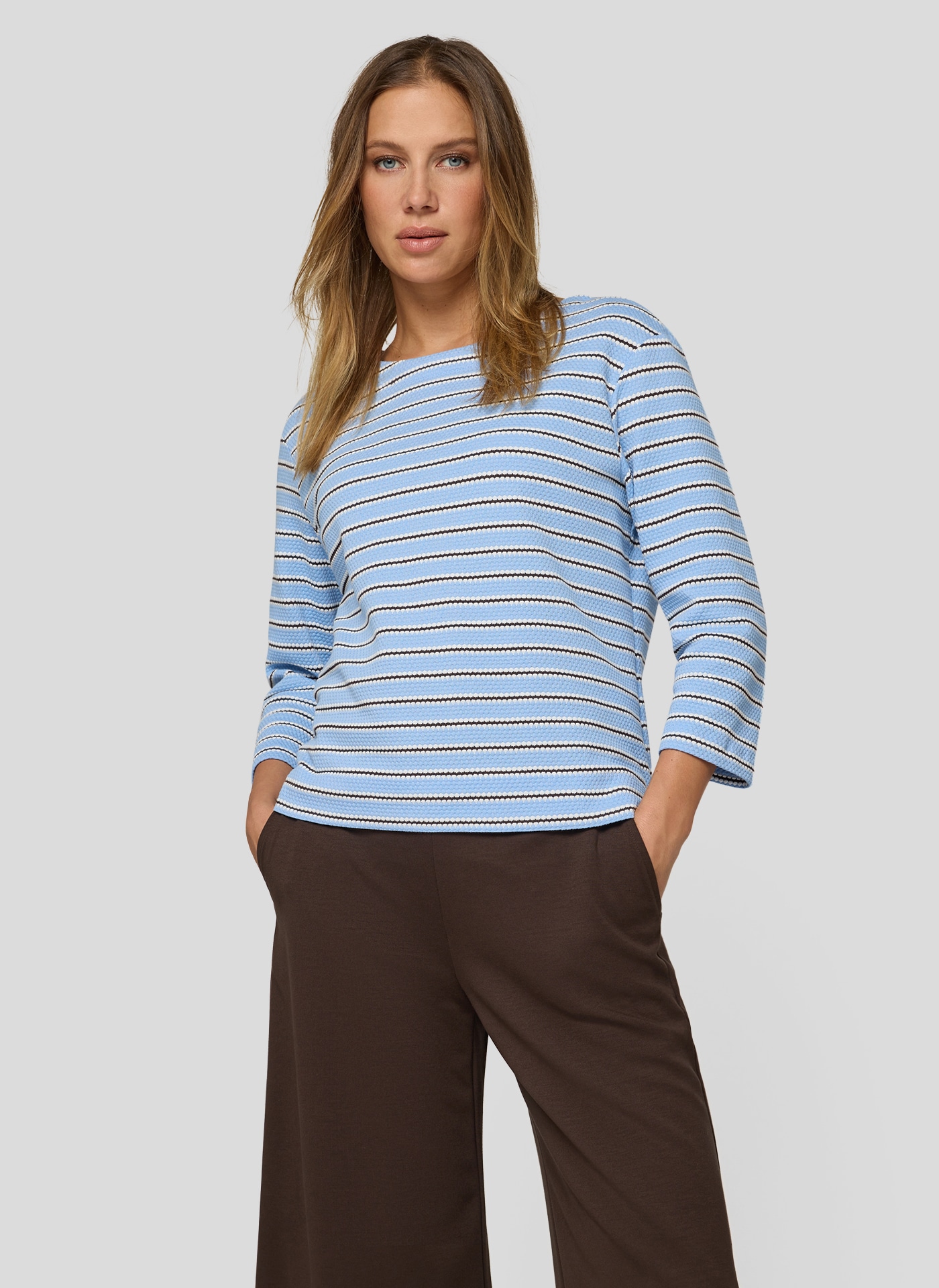 Rabe 3/4-Arm-Shirt Strick-Look und gestreift günstig online kaufen