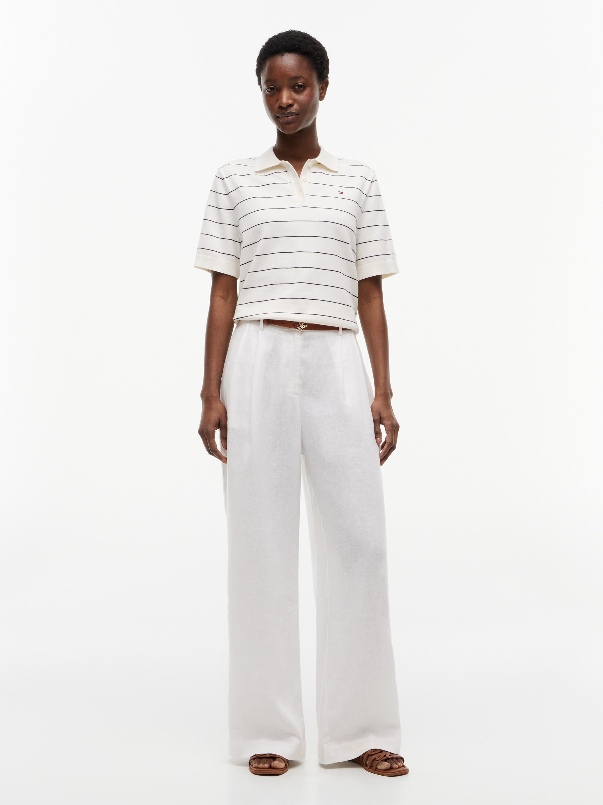 Tommy Hilfiger Polokragenpullover »JERSEY STITCH MINI POLO« Baumwollmischung, Polokragen, Kurzarm