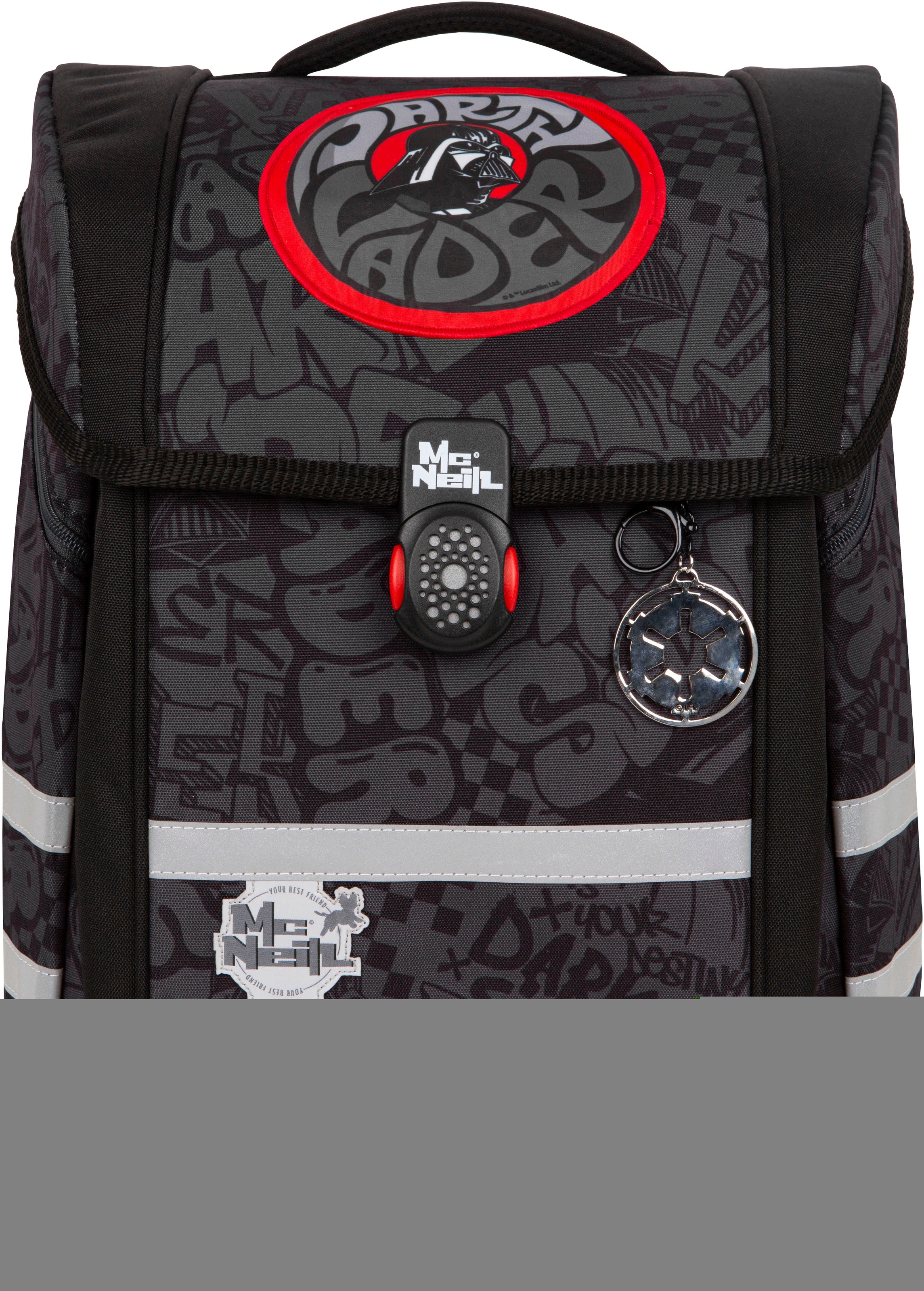 Thumbnail - McNeill Schulranzen "Perfecto, Star Wars, Darth Vader" reflektierende Streifen auf den Schultergurten;retroreflektierend...