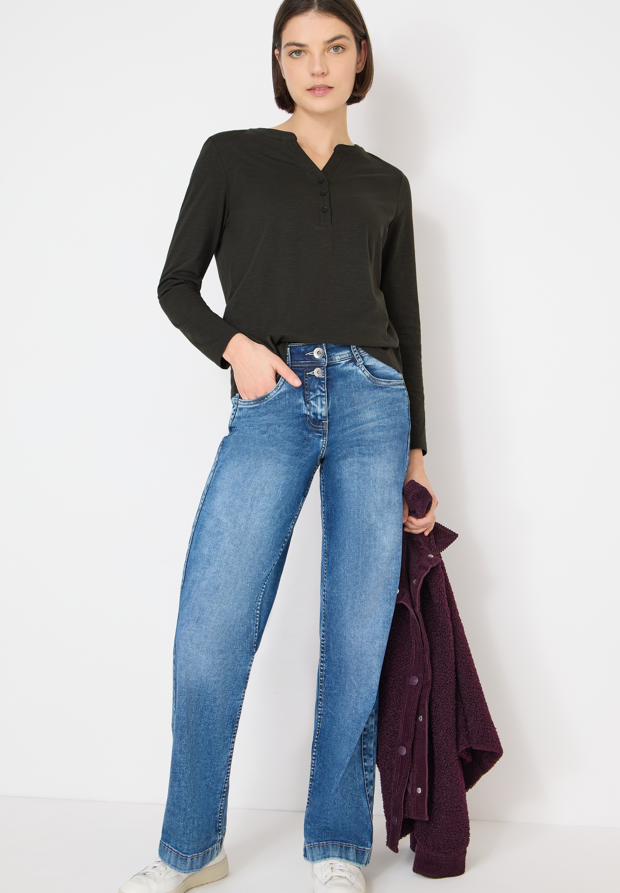 Cecil Langarmshirt aus reiner Baumwolle
