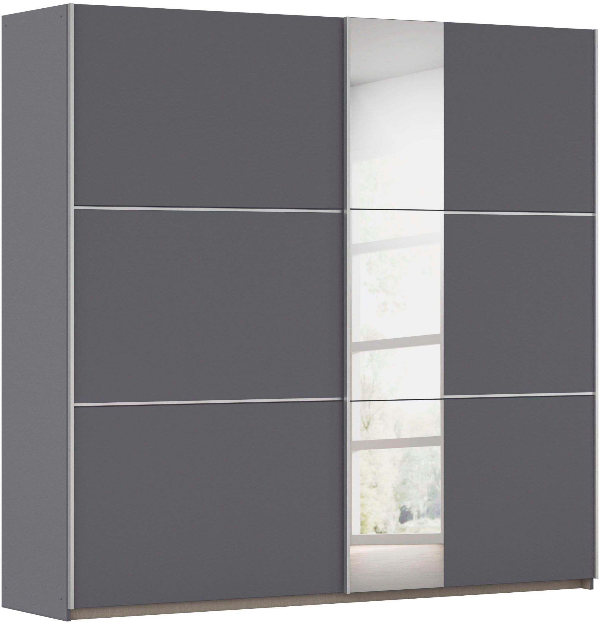 OTTO home Kleiderschrank "Mehrzweckschrank Aktenschrank Möbel Mietswohnung TOPSELLER ASTANA" 3 Ausstattungen BASIC/CLASSIC/PREMIUM (inkl. SOFT-CLOSE-FUNKTION), mit 3 Spiegelelementen, Metallgriffleisten alufarbig MADE IN GERMANY