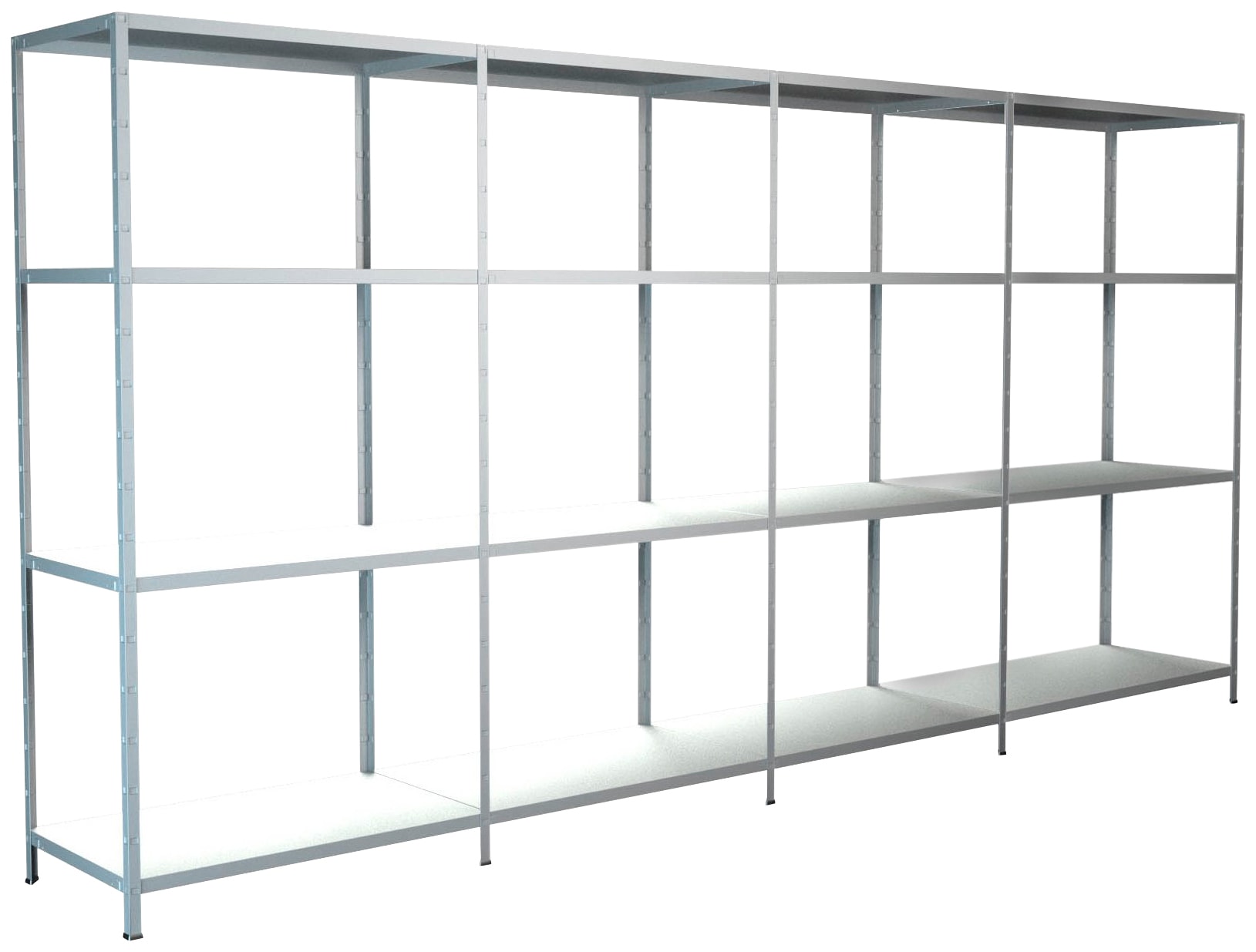 SCHULTE Regalwelt Steckregal »Stecksystem Grund- und 3x Anbauregale«, Metall  weiß, 1800x3800x350 mm, 16 Böden online bestellen | BAUR