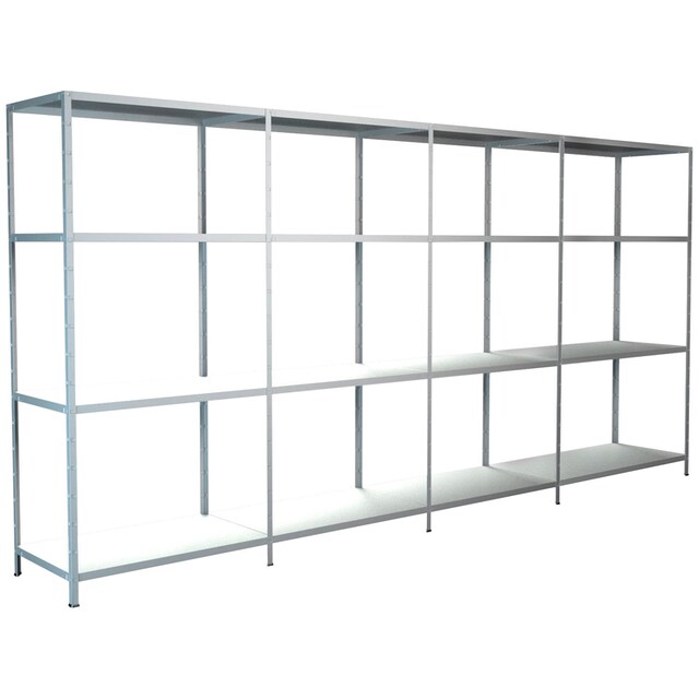 SCHULTE Regalwelt Steckregal »Stecksystem Grund- und 3x Anbauregale«, Metall  weiß, 1800x3800x350 mm, 16 Böden online bestellen | BAUR