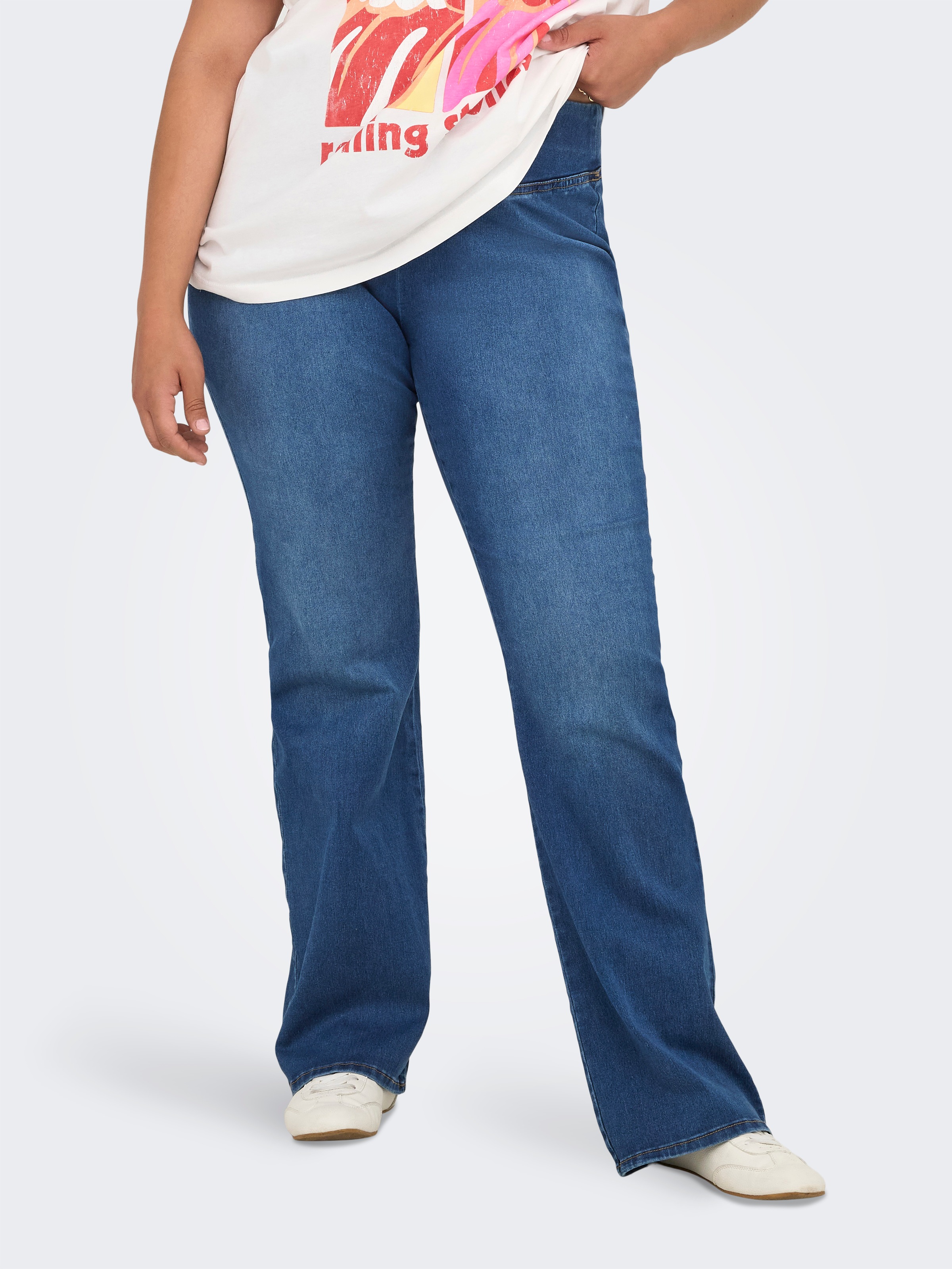 ONLY CARMAKOMA Jeansleggings "CARROYAL MID WAIST FLARED LEGGING" günstig online kaufen