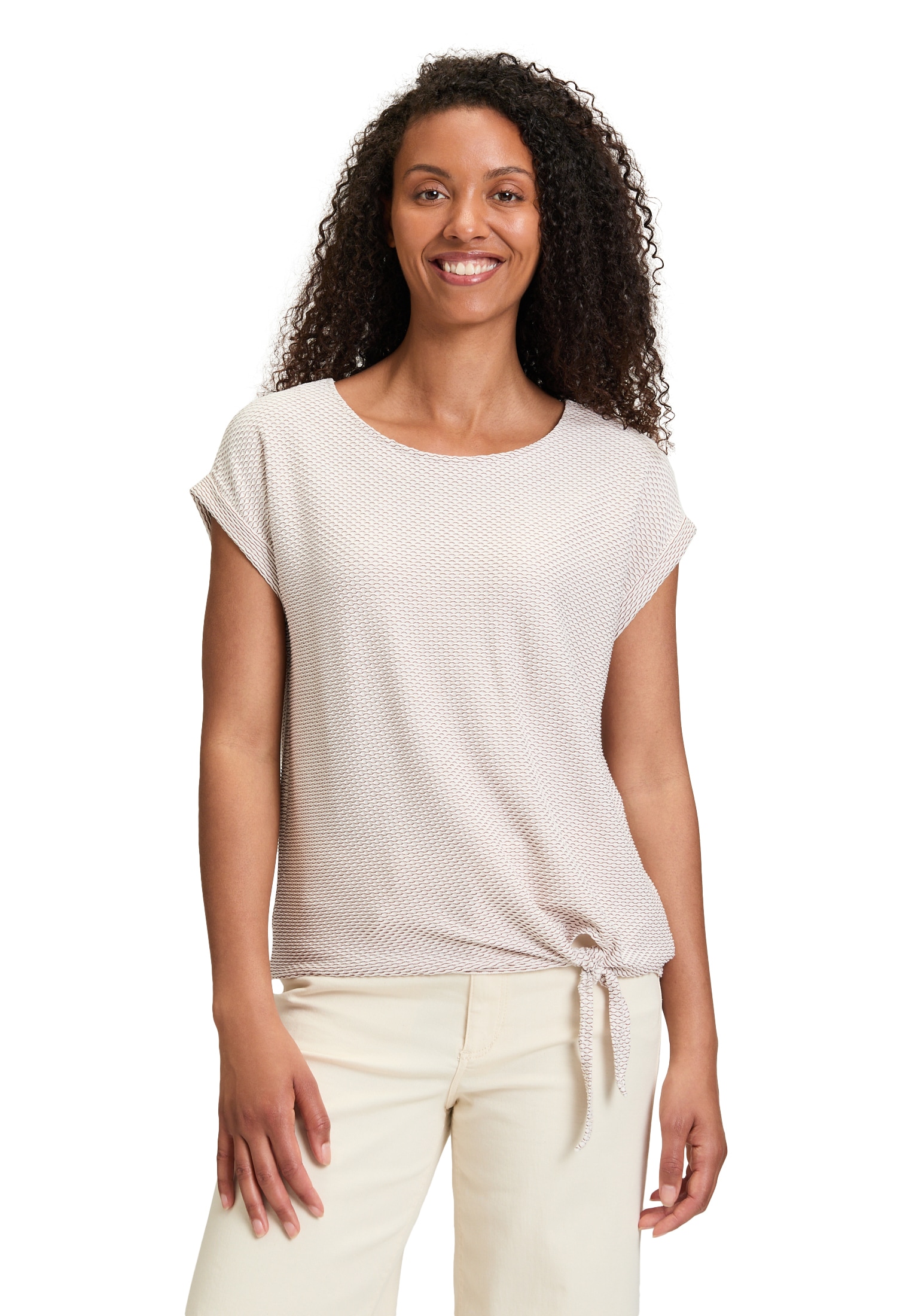 Betty&Co Kurzarmshirt "Betty & Co Casual-Shirt mit Wellenstruktur", (1 tlg. günstig online kaufen
