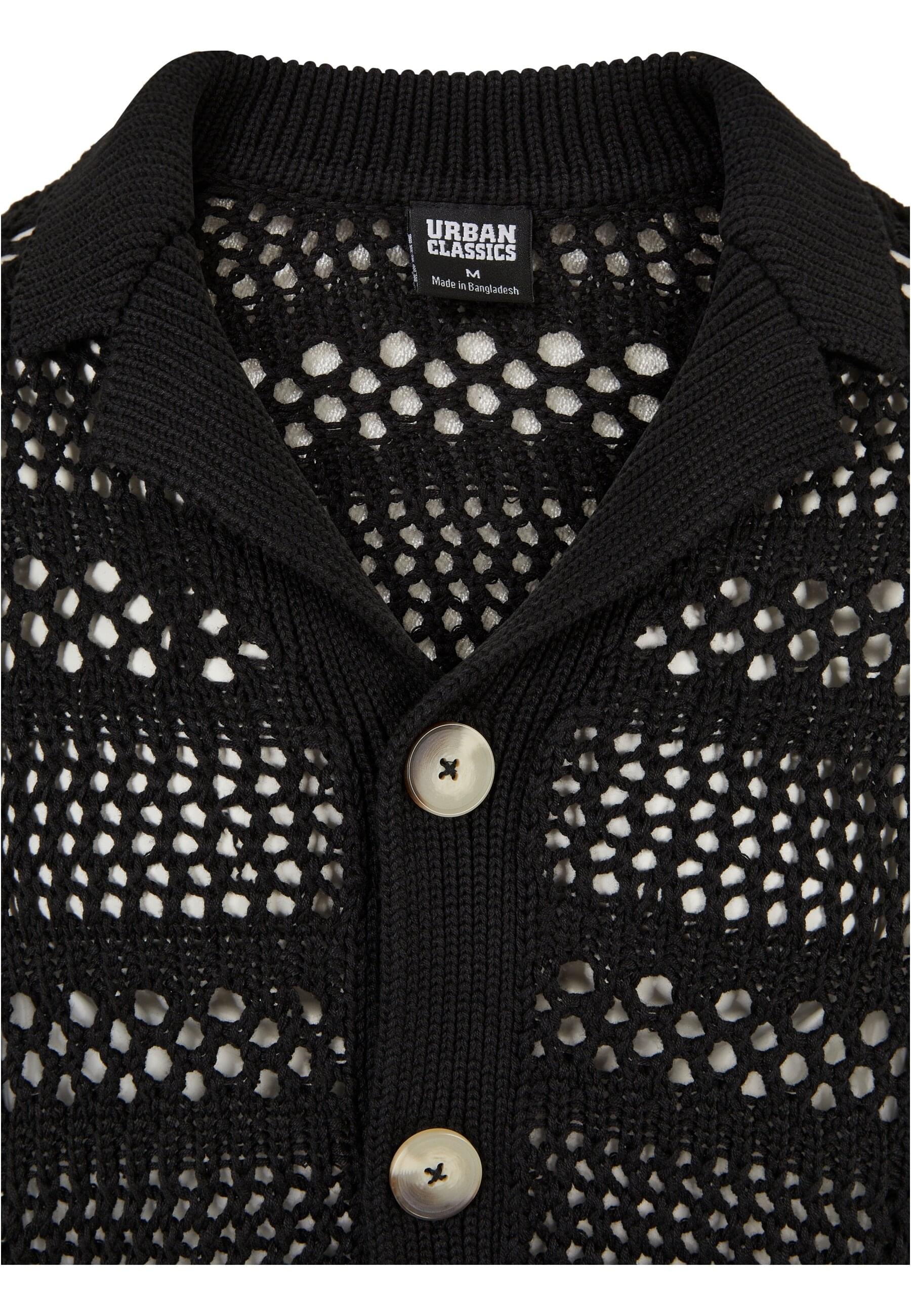 Thumbnail - URBAN CLASSICS Strickfleecejacke "Urban Classics Herren Crocheted Cardigan" 1 Stk. tlg. ohne Kapuze