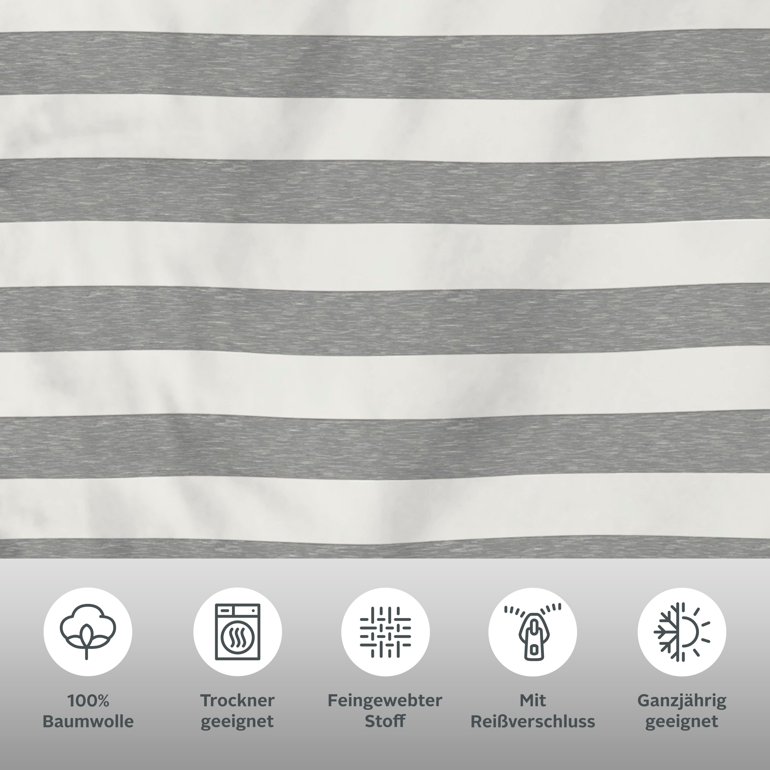 Thumbnail - OTTO home Wendebettwäsche "Big Stripe" 2 Stk. 100% GOTS Baumwolle, ab Größe 135x200 cm