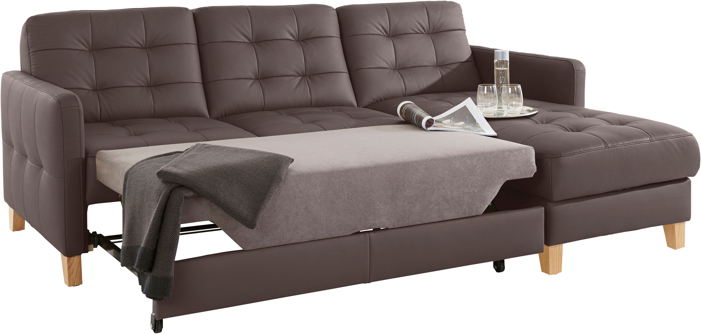 Thumbnail - exxpo - sofa fashion Ecksofa "Elio, kompakt, bequem & zeitloses Design, Breite 217cm, L-Form" wahlweise mit Bettfunktion