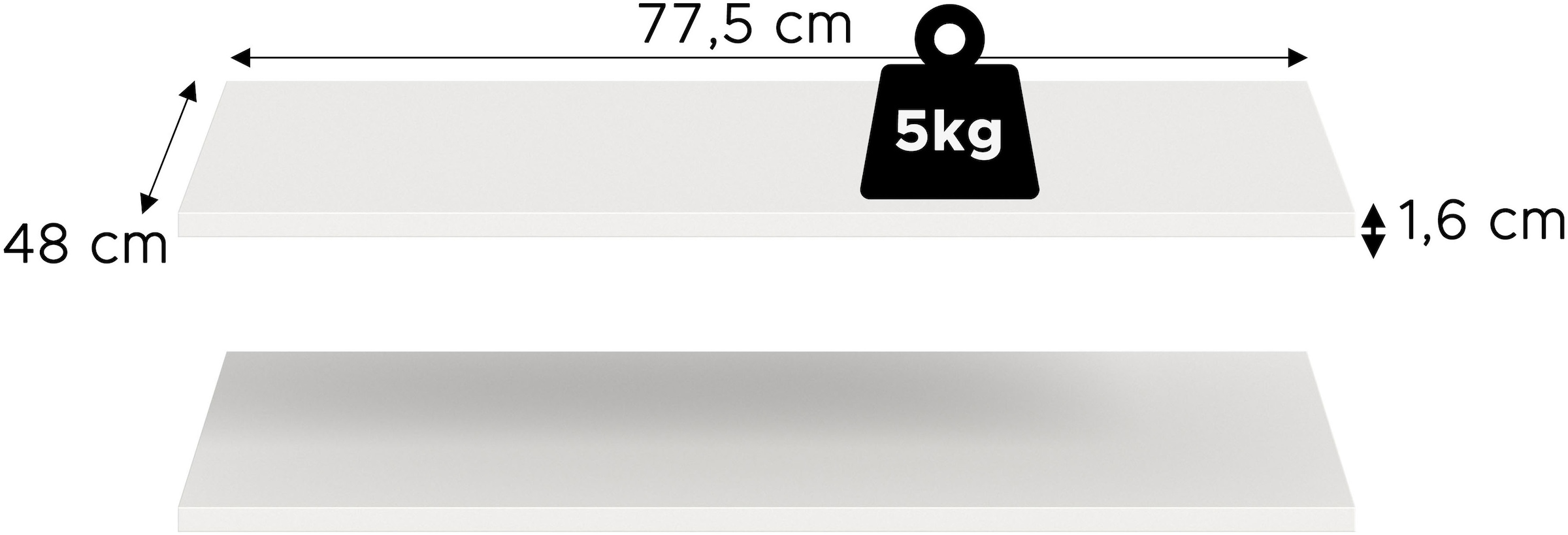 Home affaire Einlegeboden »Skarde, Einlegeböden 78 cm«, (2 St.), Skarde, Einlegeboden 2er Set, 78 cm