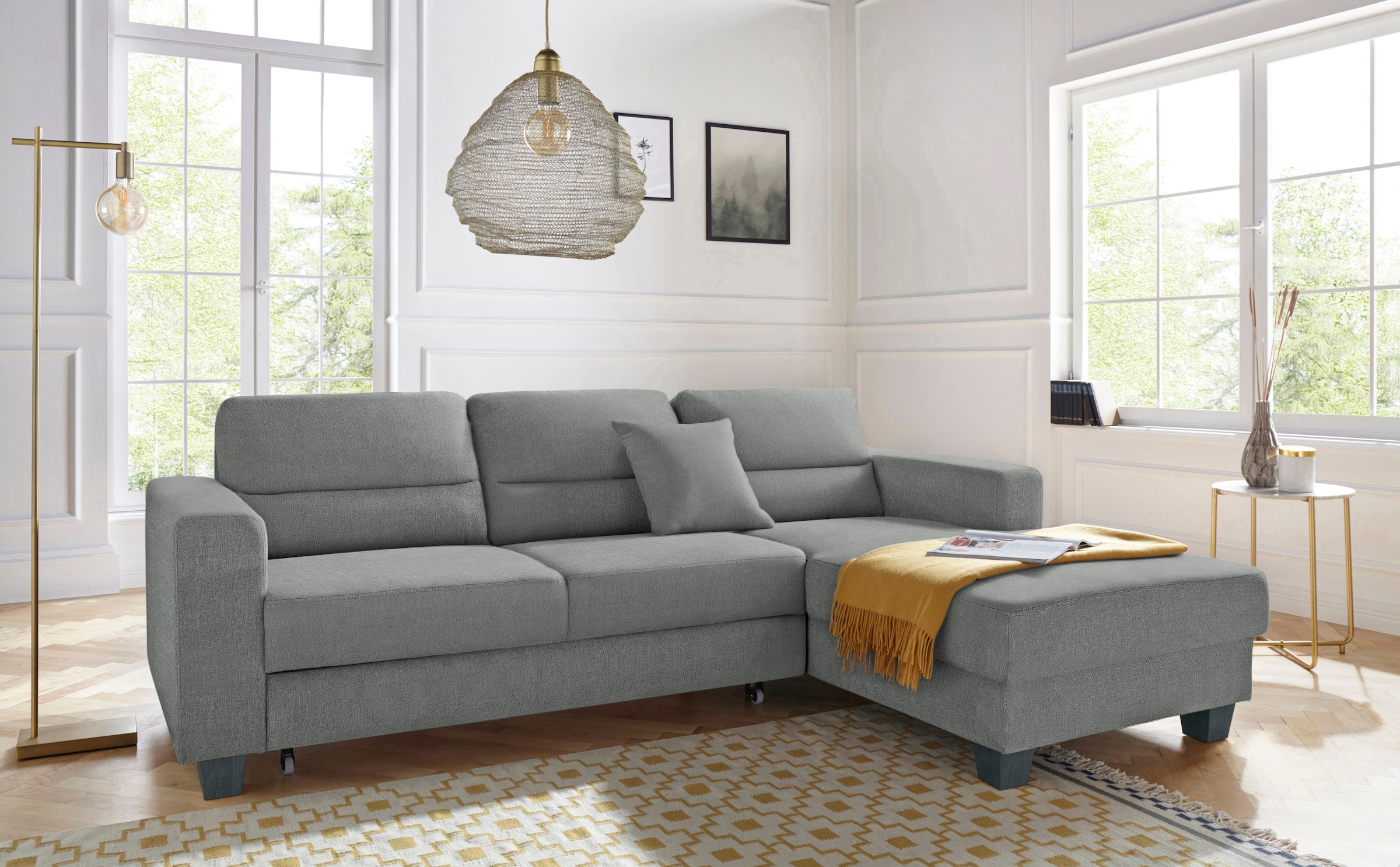 TRENDMANUFAKTUR Ecksofa "Chamber, zeitlos und modern, bequem mit hohem Sitz günstig online kaufen