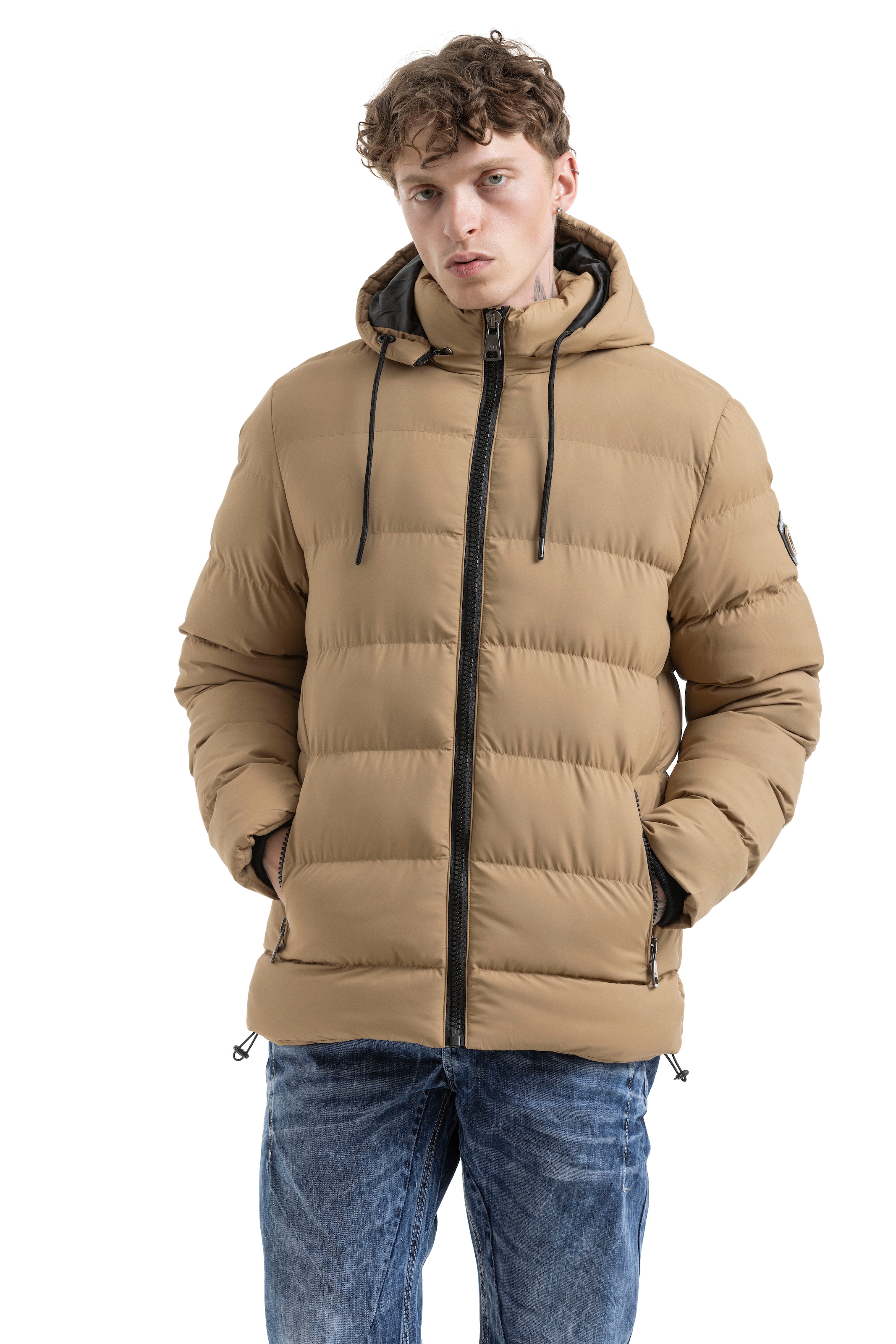 Cipo & Baxx Steppjacke mit Kapuze günstig online kaufen